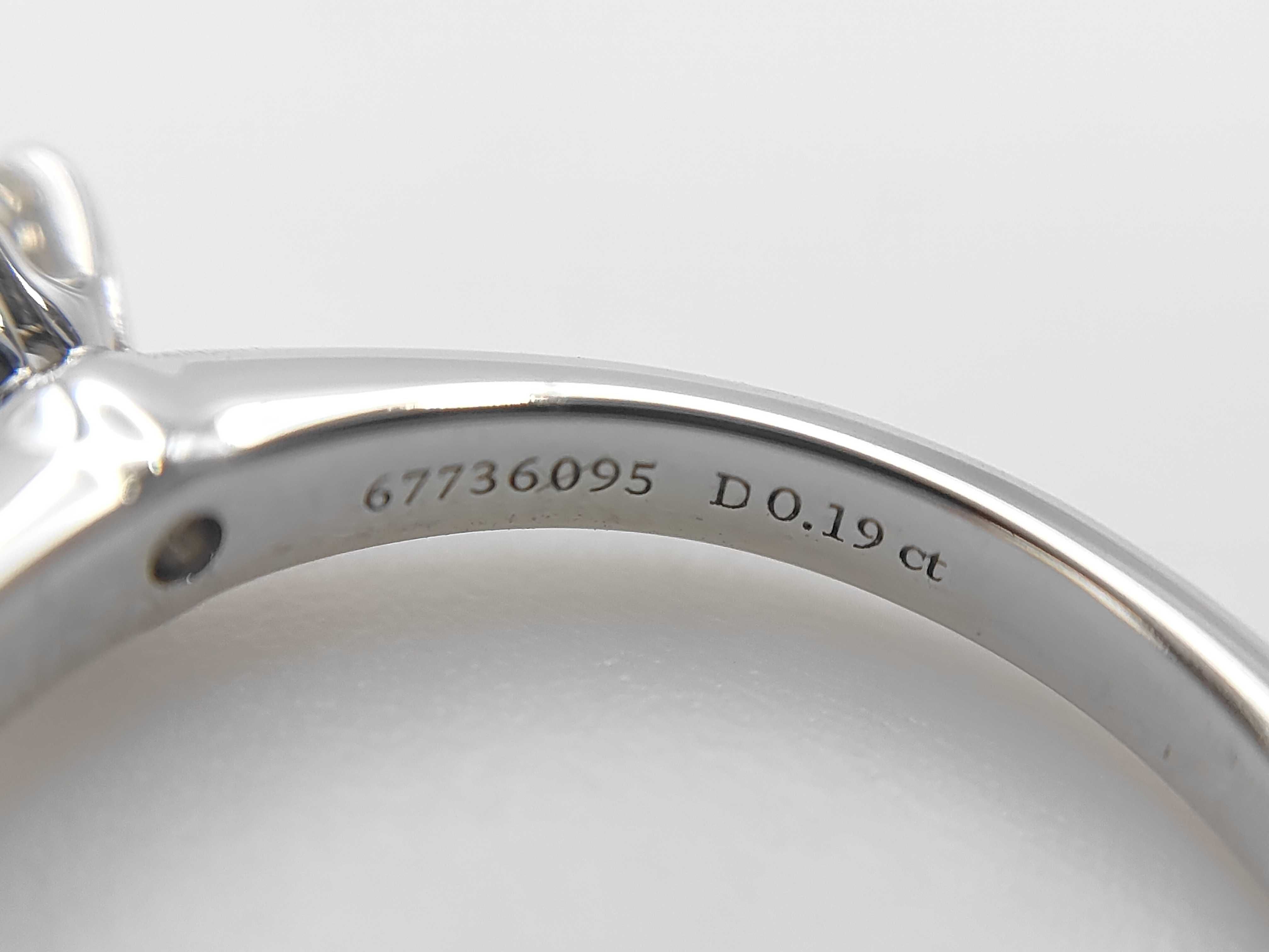 Tiffany and Co. I-VS1-3EX-NONE Platinum and 0.19ct Diamond Ring with Box and Certificate