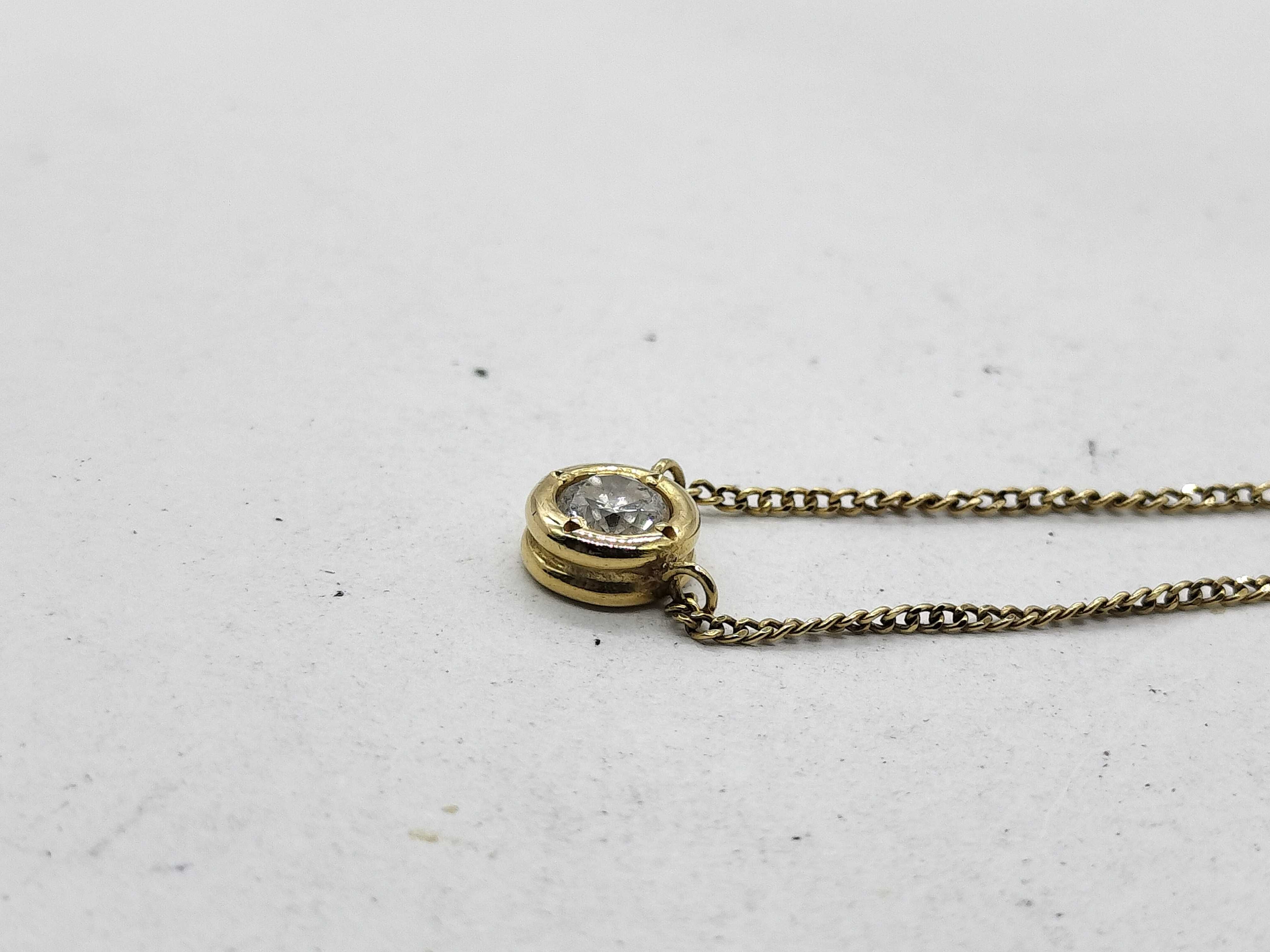 18K Yellow Gold and 0.29ct Natural Diamond Solitaire Pendant Necklace