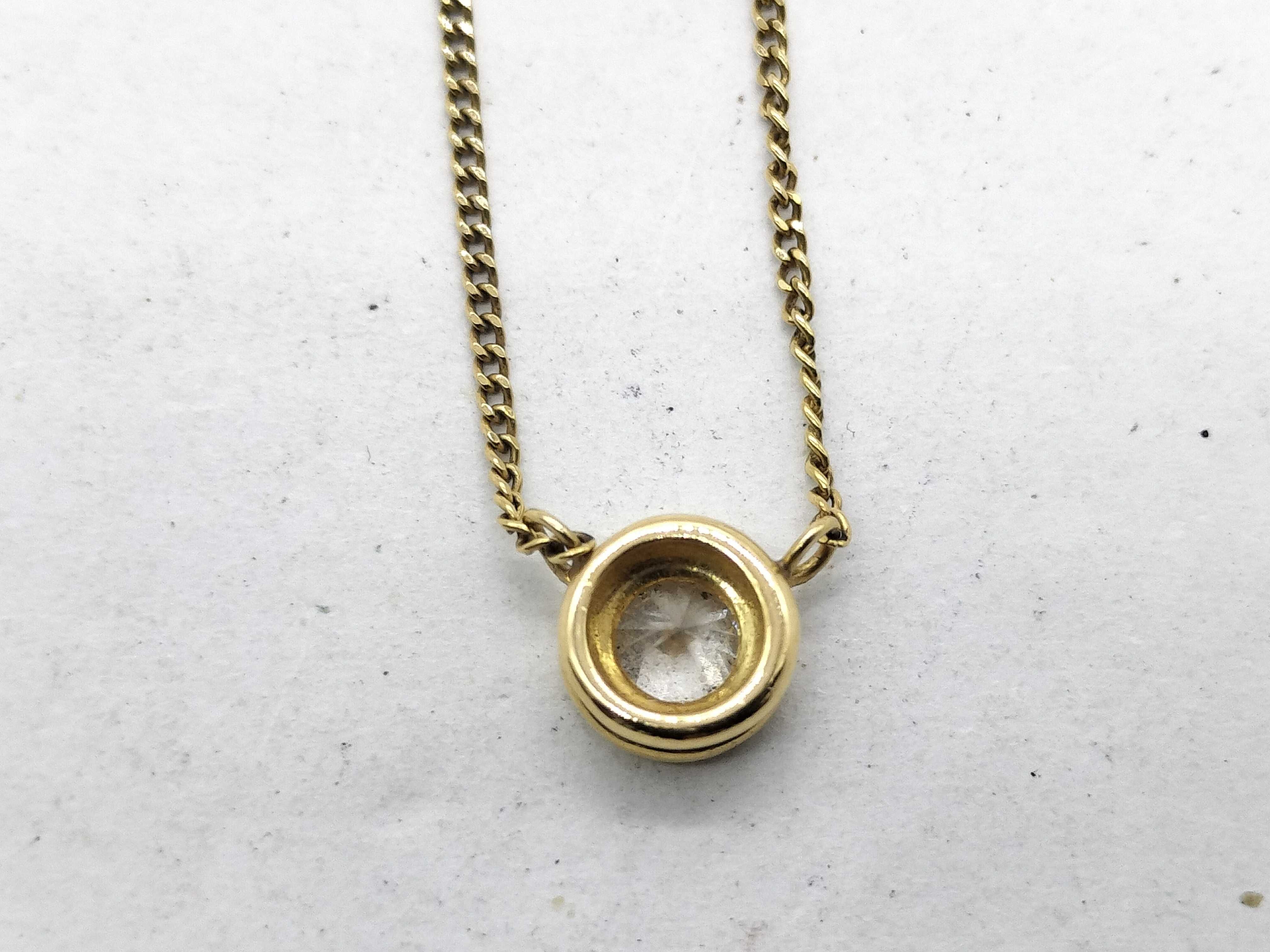 18K Yellow Gold and 0.29ct Natural Diamond Solitaire Pendant Necklace