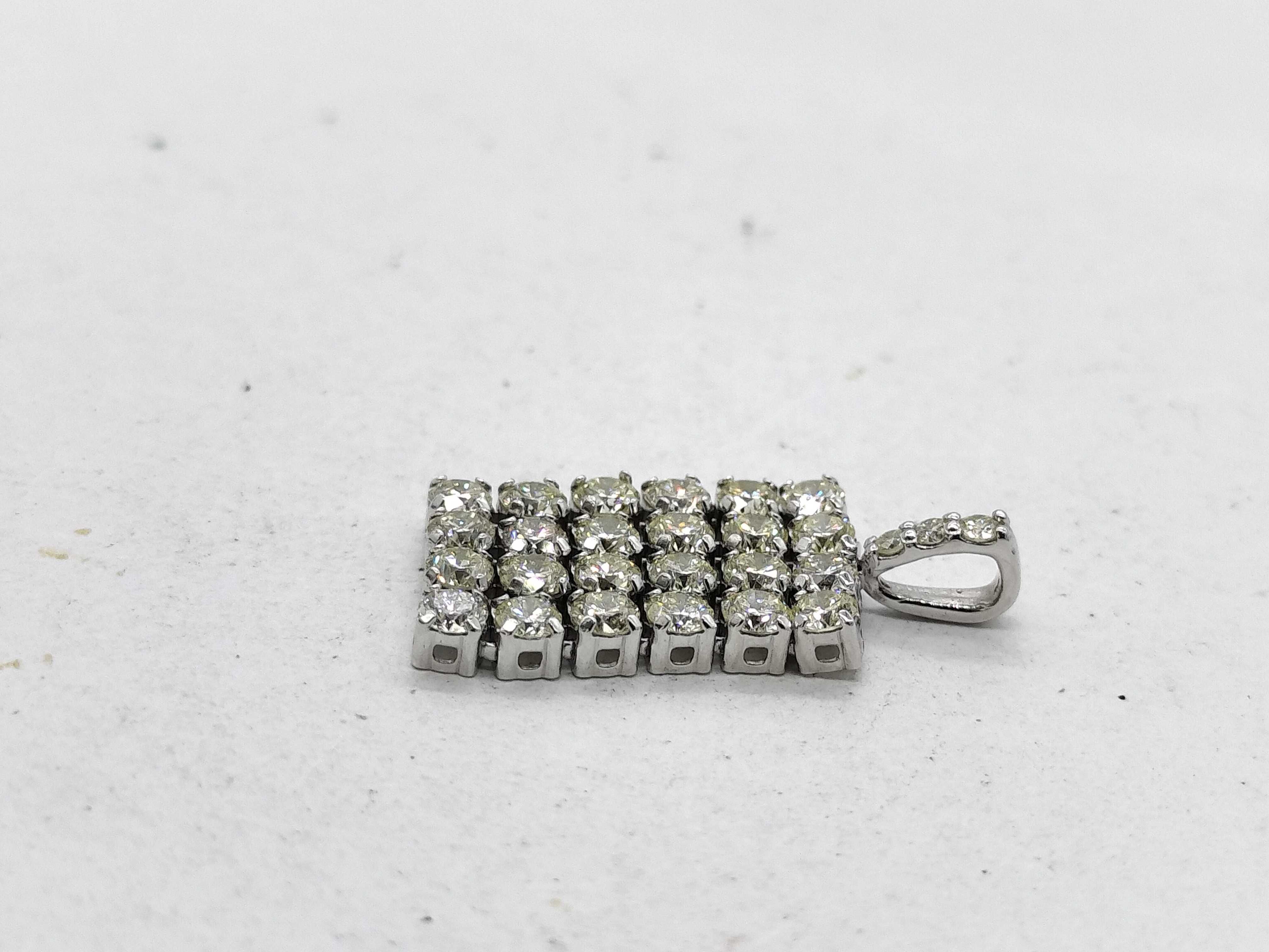 Platinum and 1.00ctw Natural Diamond Rectangular Cluster Pendant