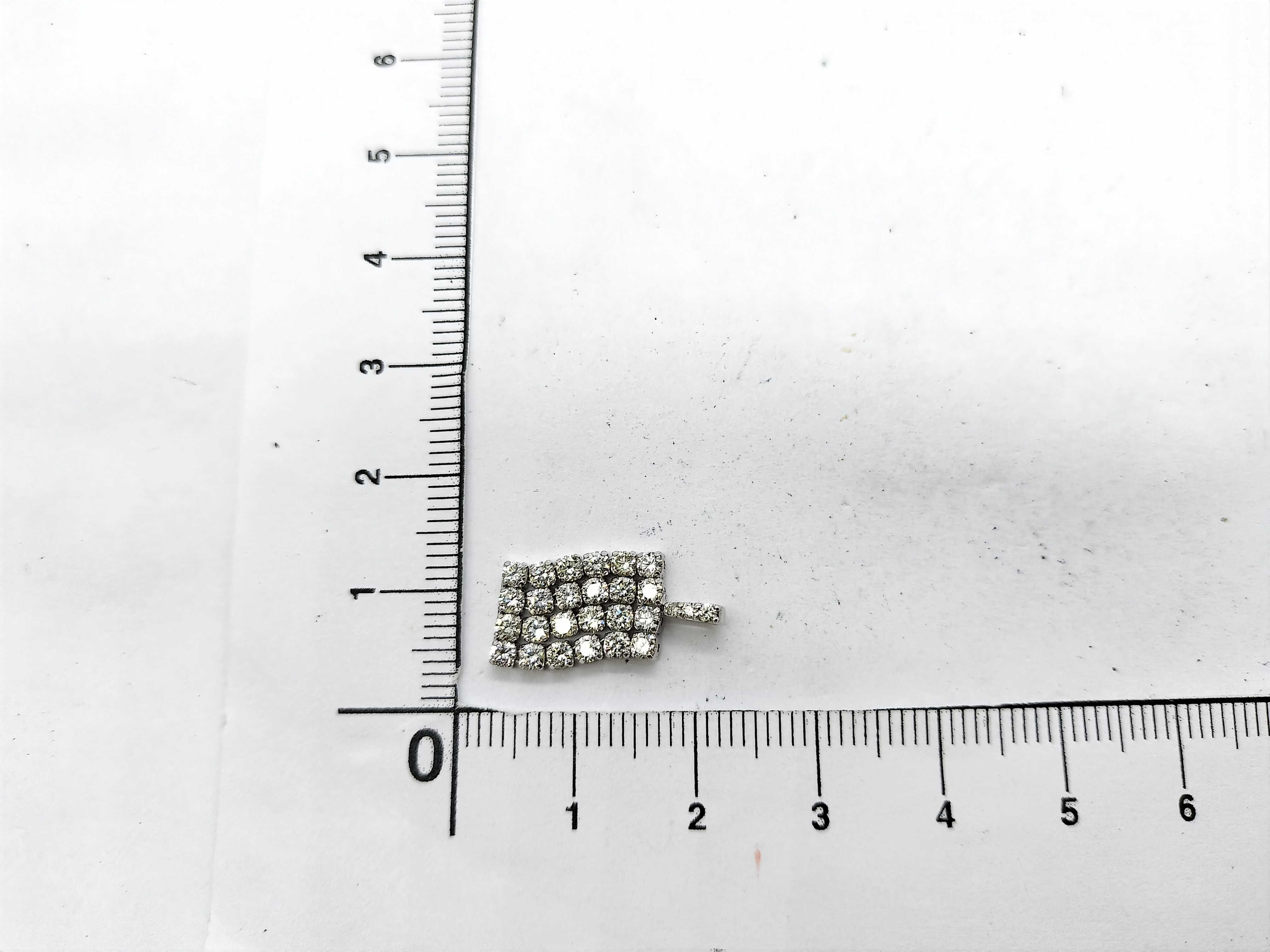 Platinum and 1.00ctw Natural Diamond Rectangular Cluster Pendant