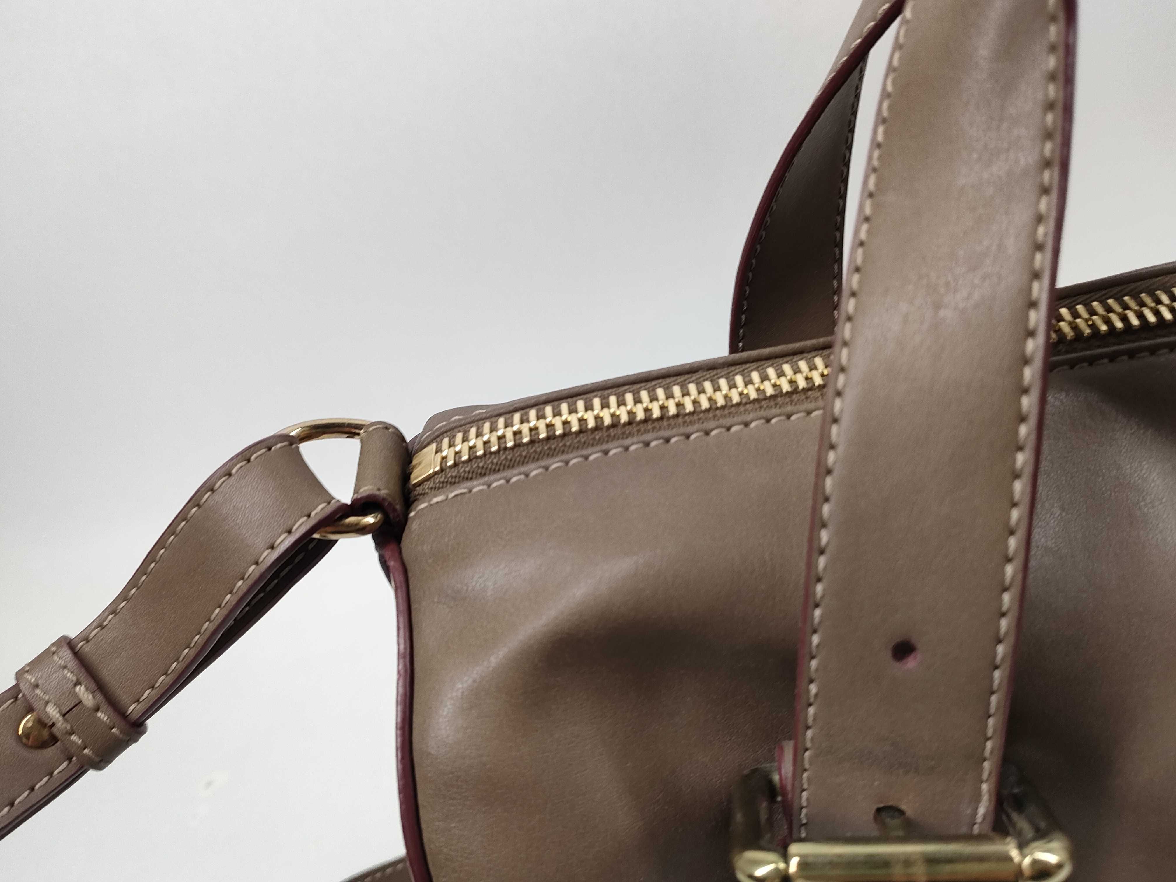 Chloe Taupe Calfskin Leather Bowling Bag with Accessory Pouch