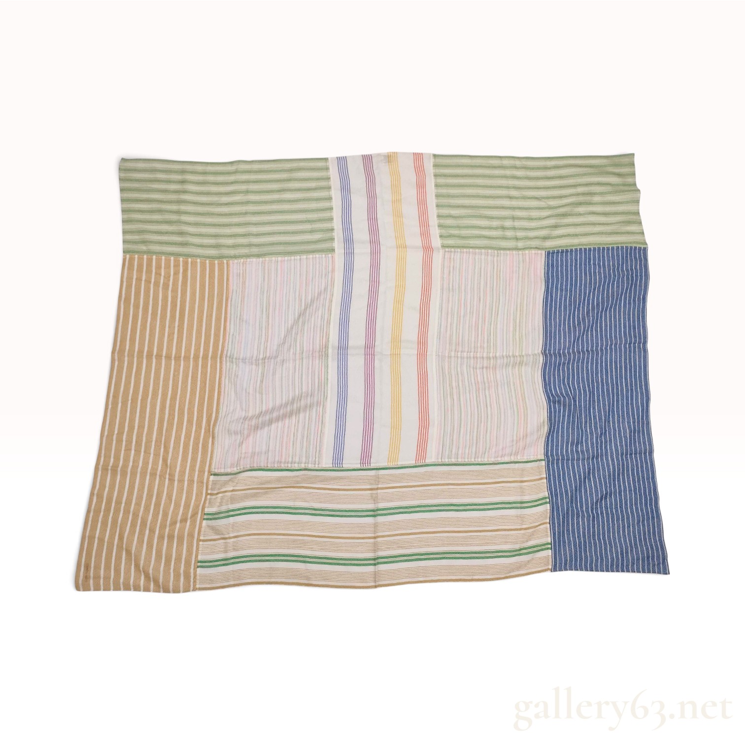 Hermes Patchwork Striped Multi-Color Cashmere Scarf