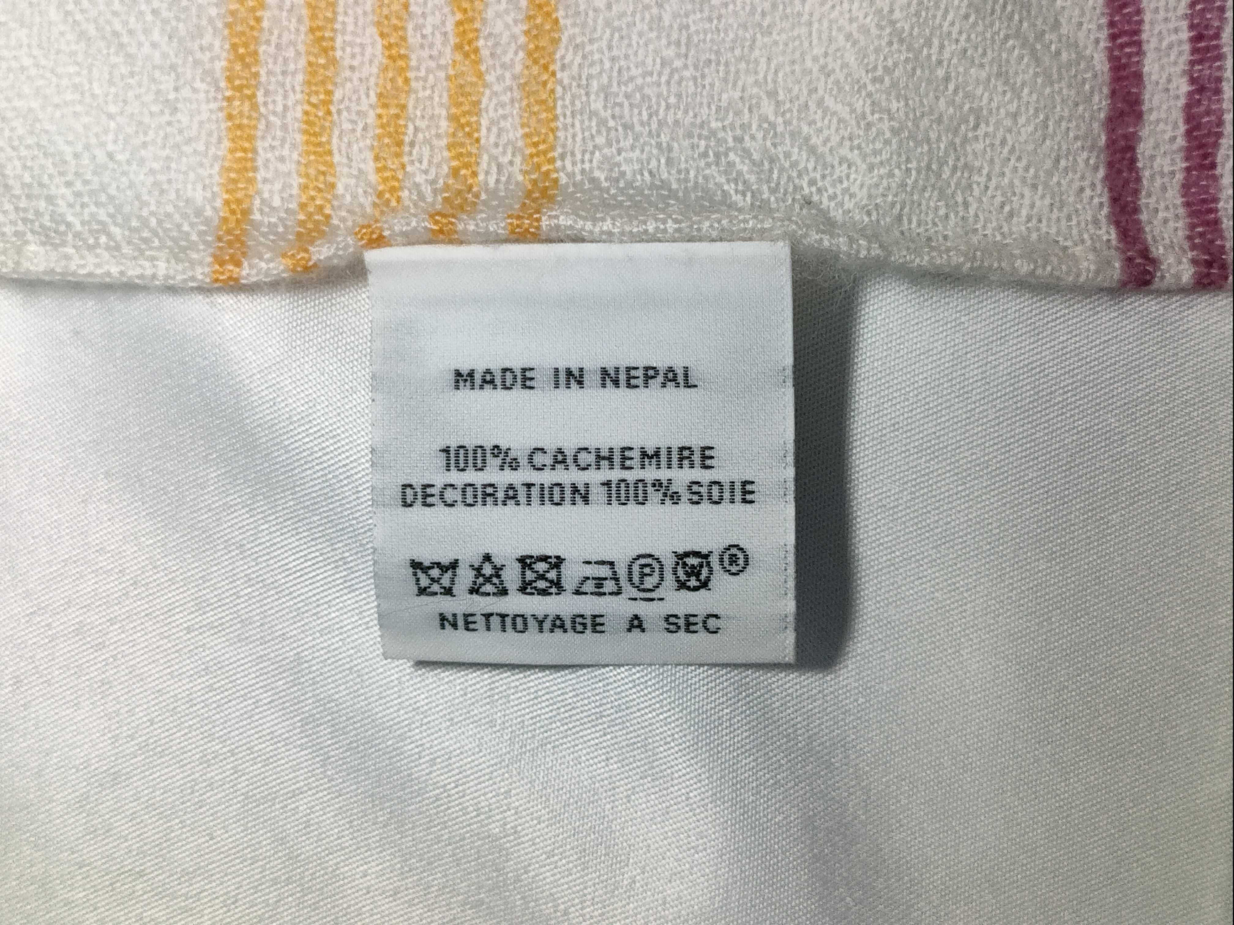 Hermes Patchwork Striped Multi-Color Cashmere Scarf