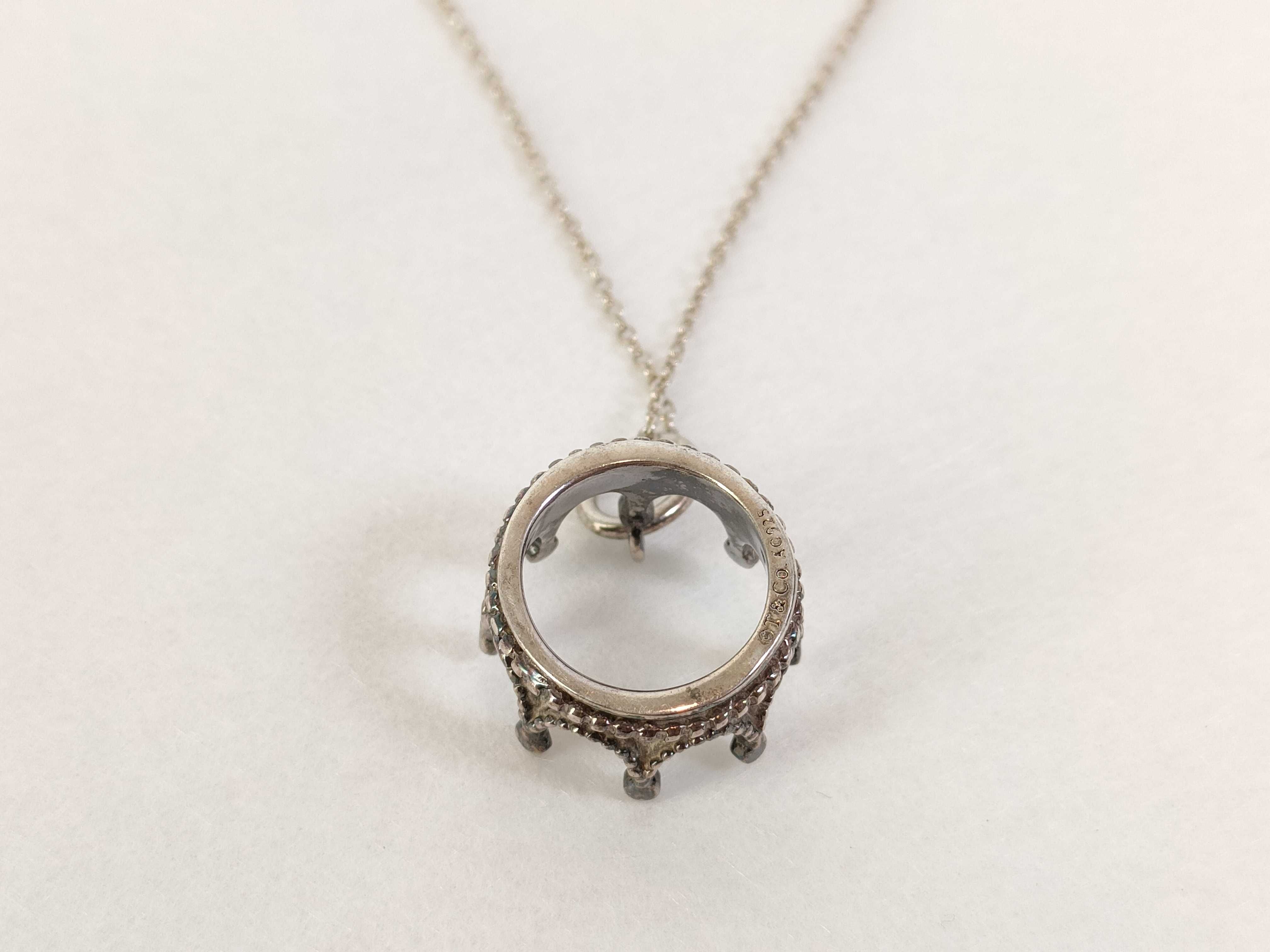 Tiffany & Co. Crown Sterling Silver Pendant Necklace