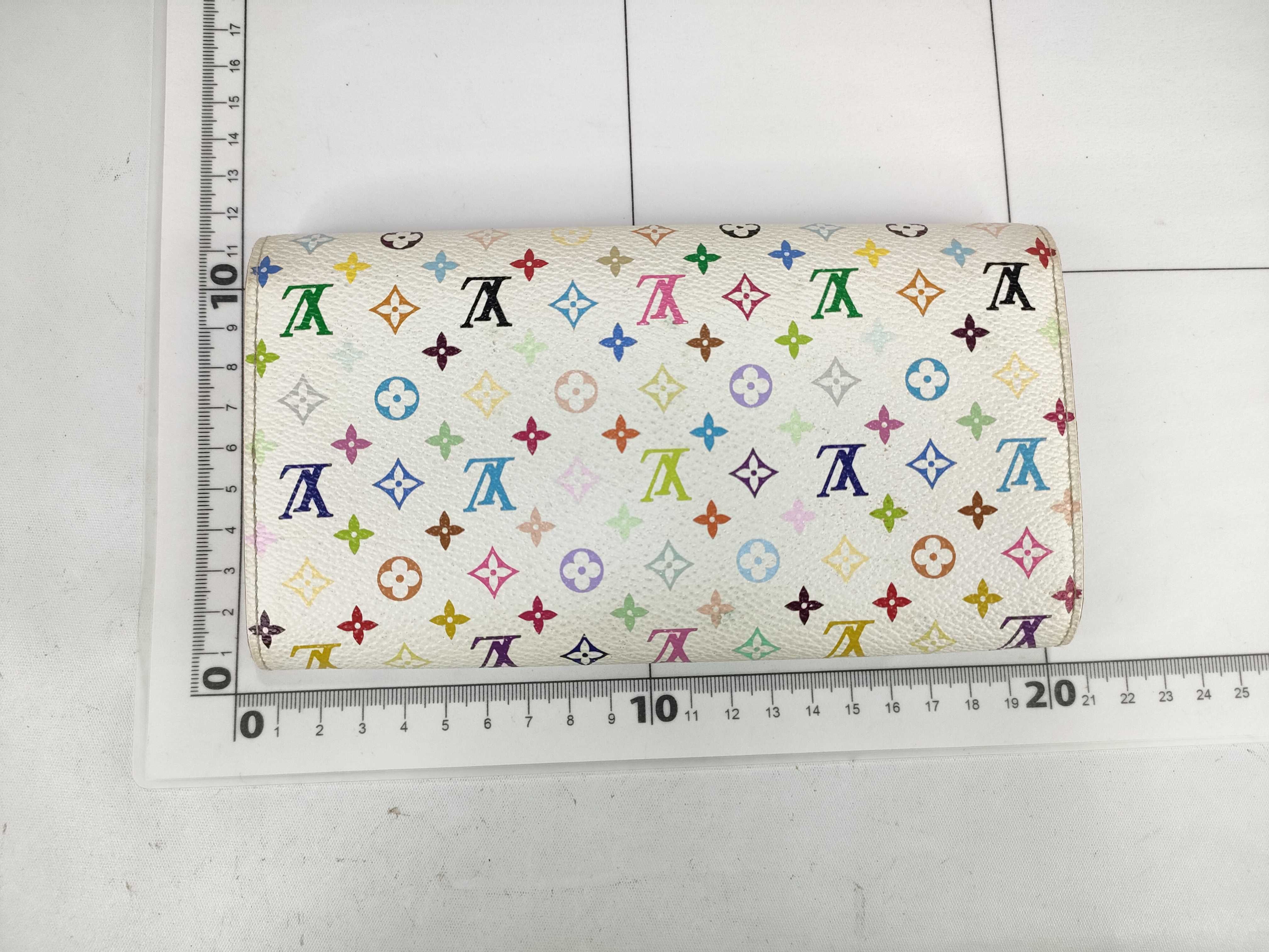 Louis Vuitton Monogram Multicolore Sarah White Coated Canvas Wallet