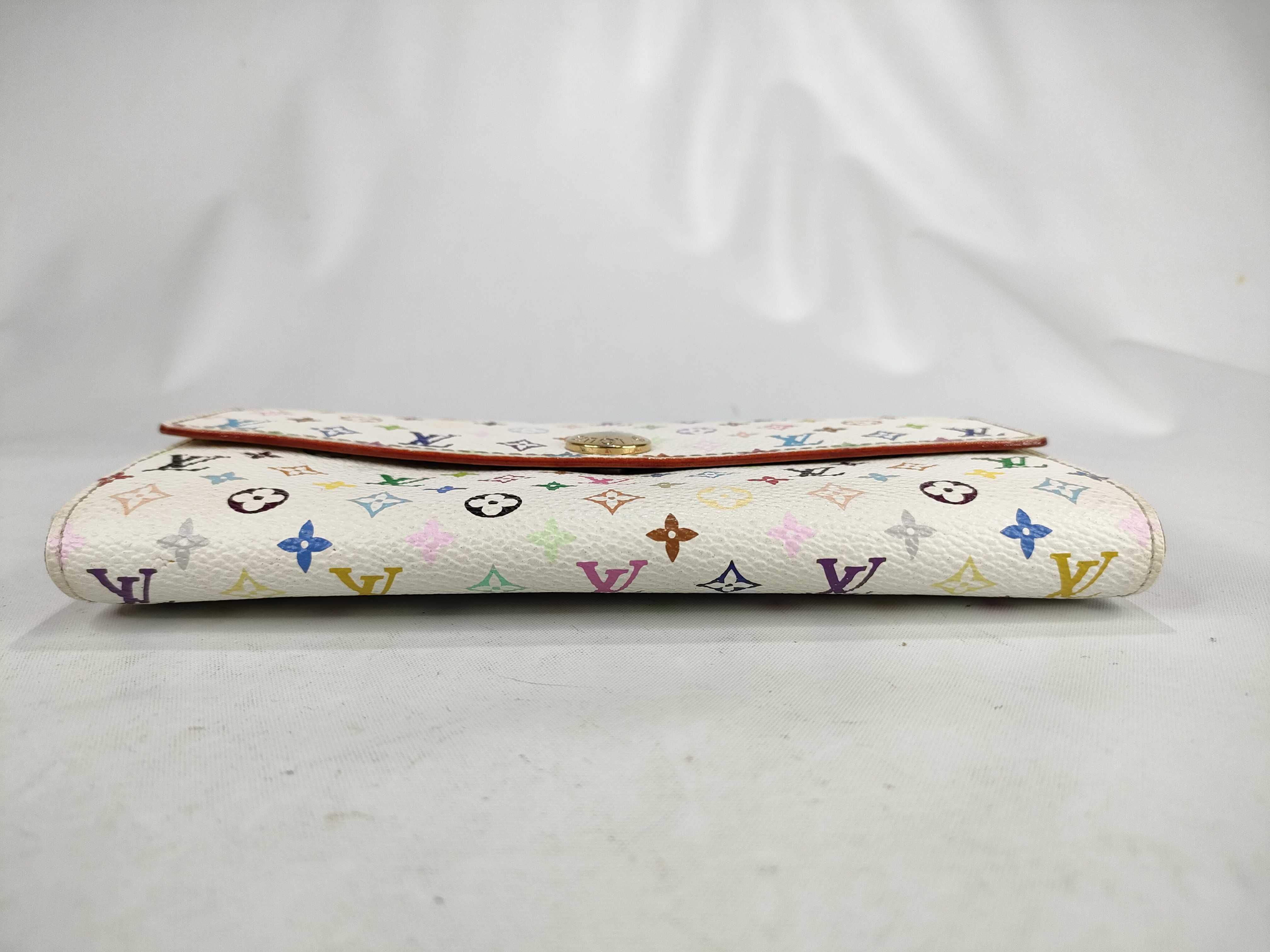 Louis Vuitton Monogram Multicolore Sarah White Coated Canvas Wallet