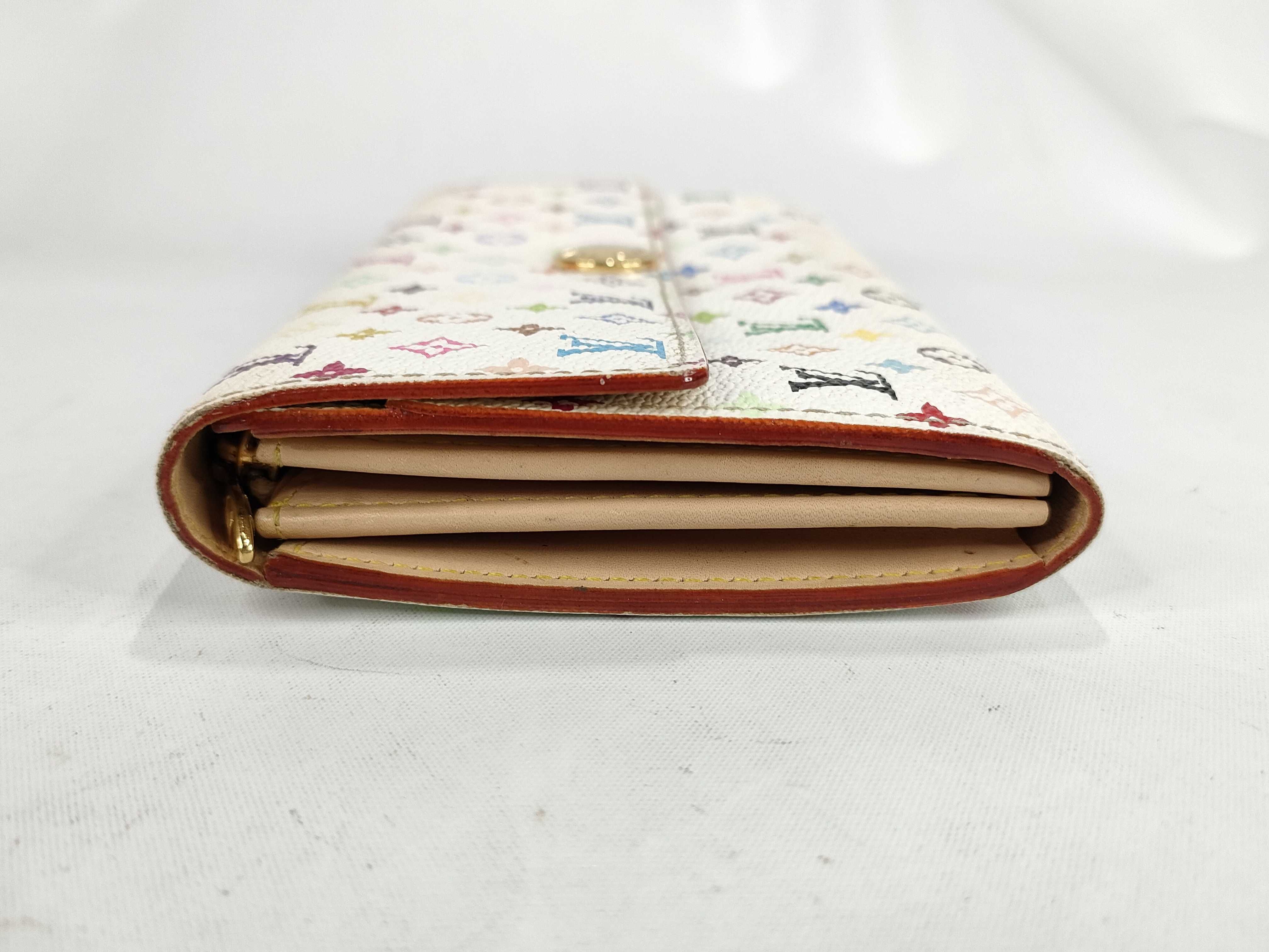 Louis Vuitton Monogram Multicolore Sarah White Coated Canvas Wallet