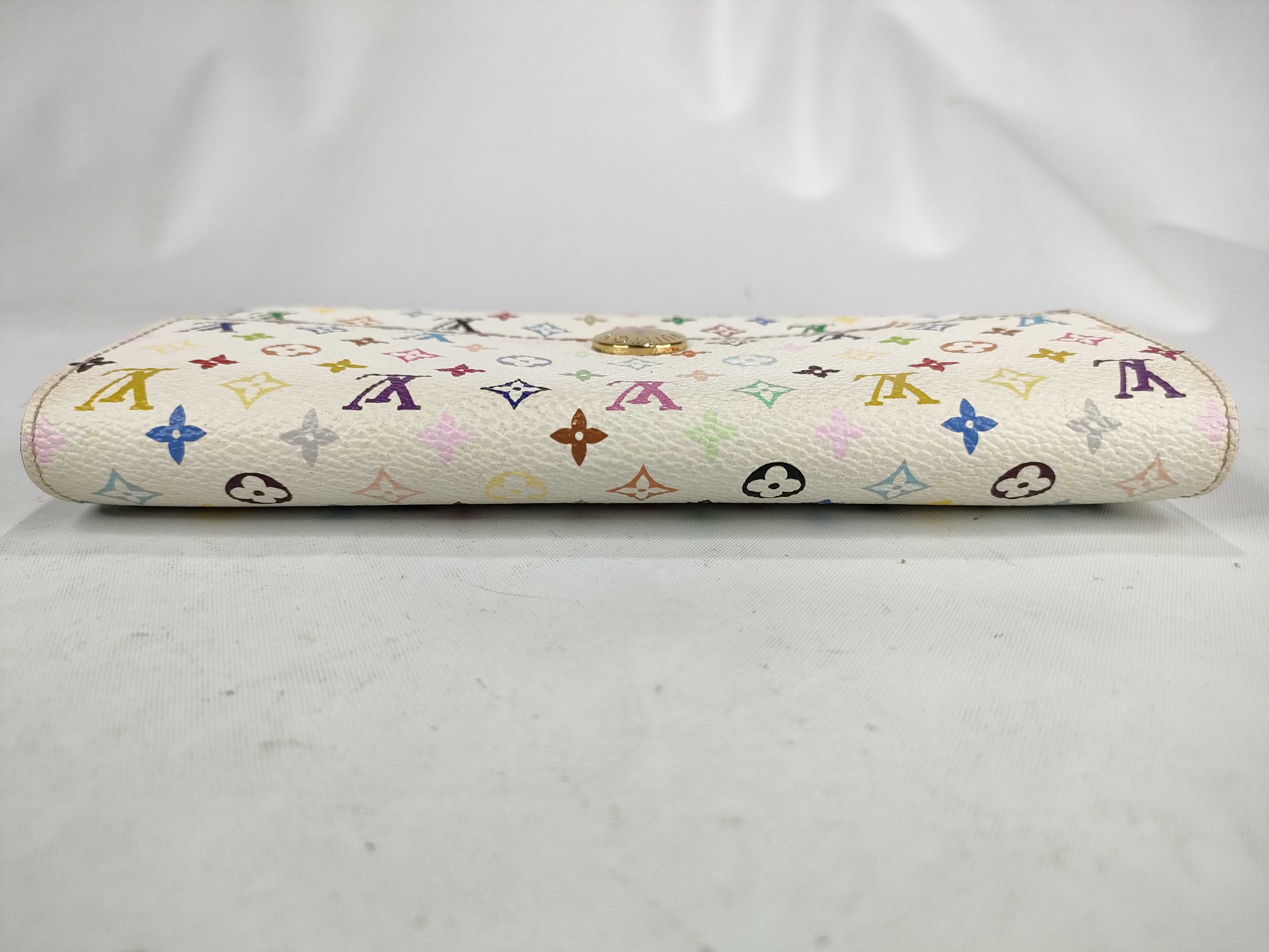 Louis Vuitton Monogram Multicolore Sarah White Coated Canvas Wallet