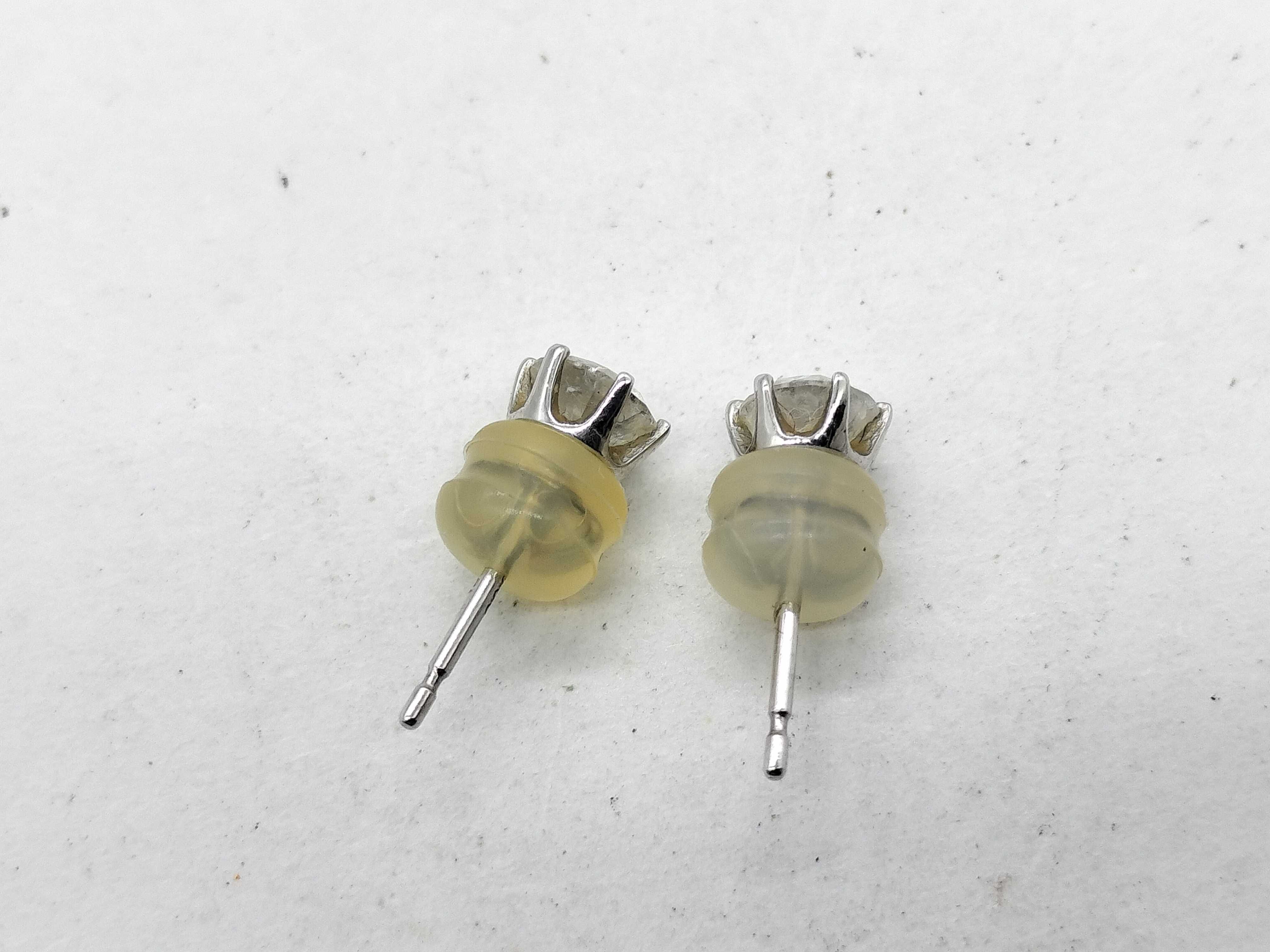 Platinum and 0.60ctw Natural Diamond Six-Prong Stud Earrings