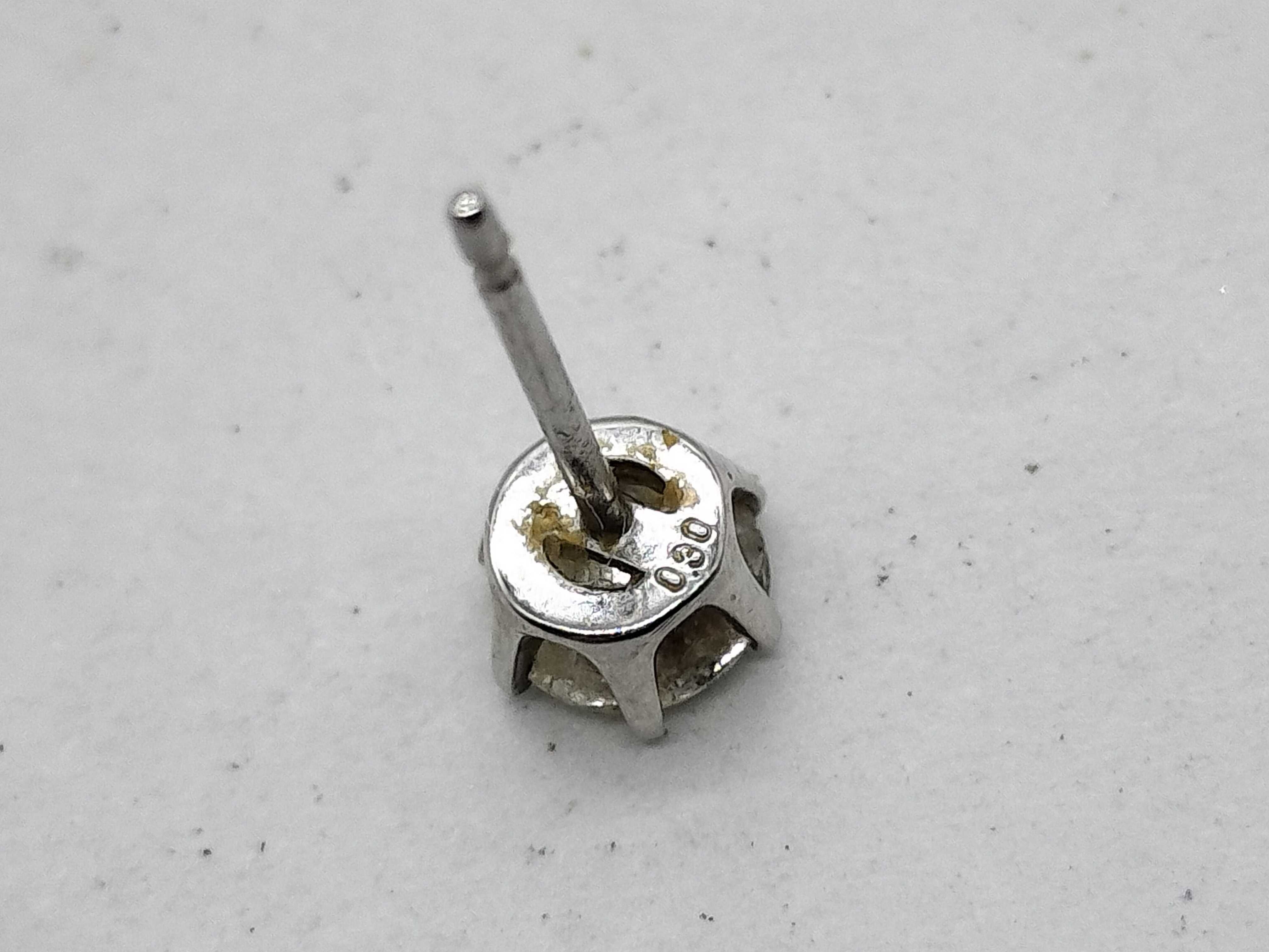 Platinum and 0.60ctw Natural Diamond Six-Prong Stud Earrings