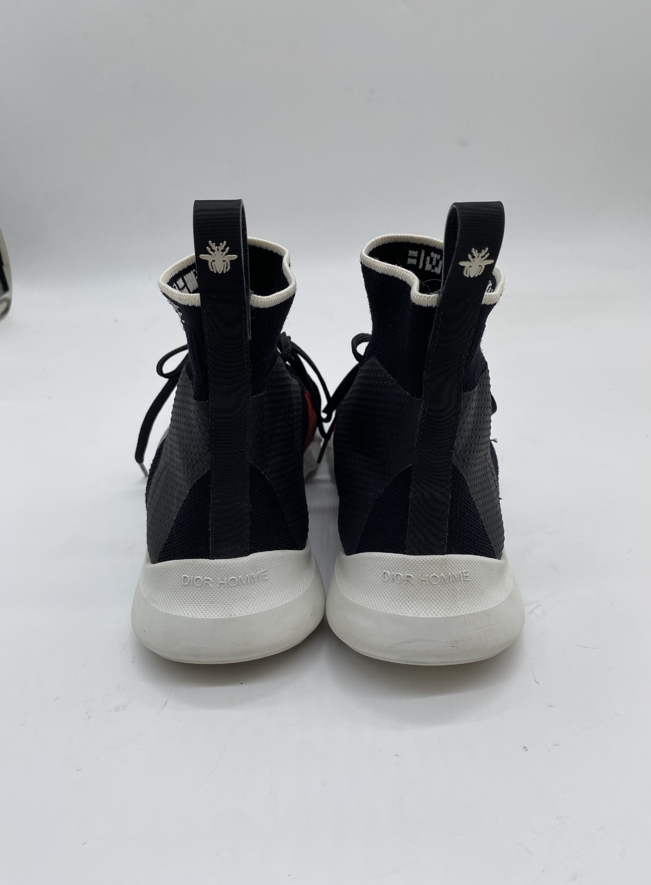 Dior Homme B21 Black and Silver Technical Knit High-Top Sneakers