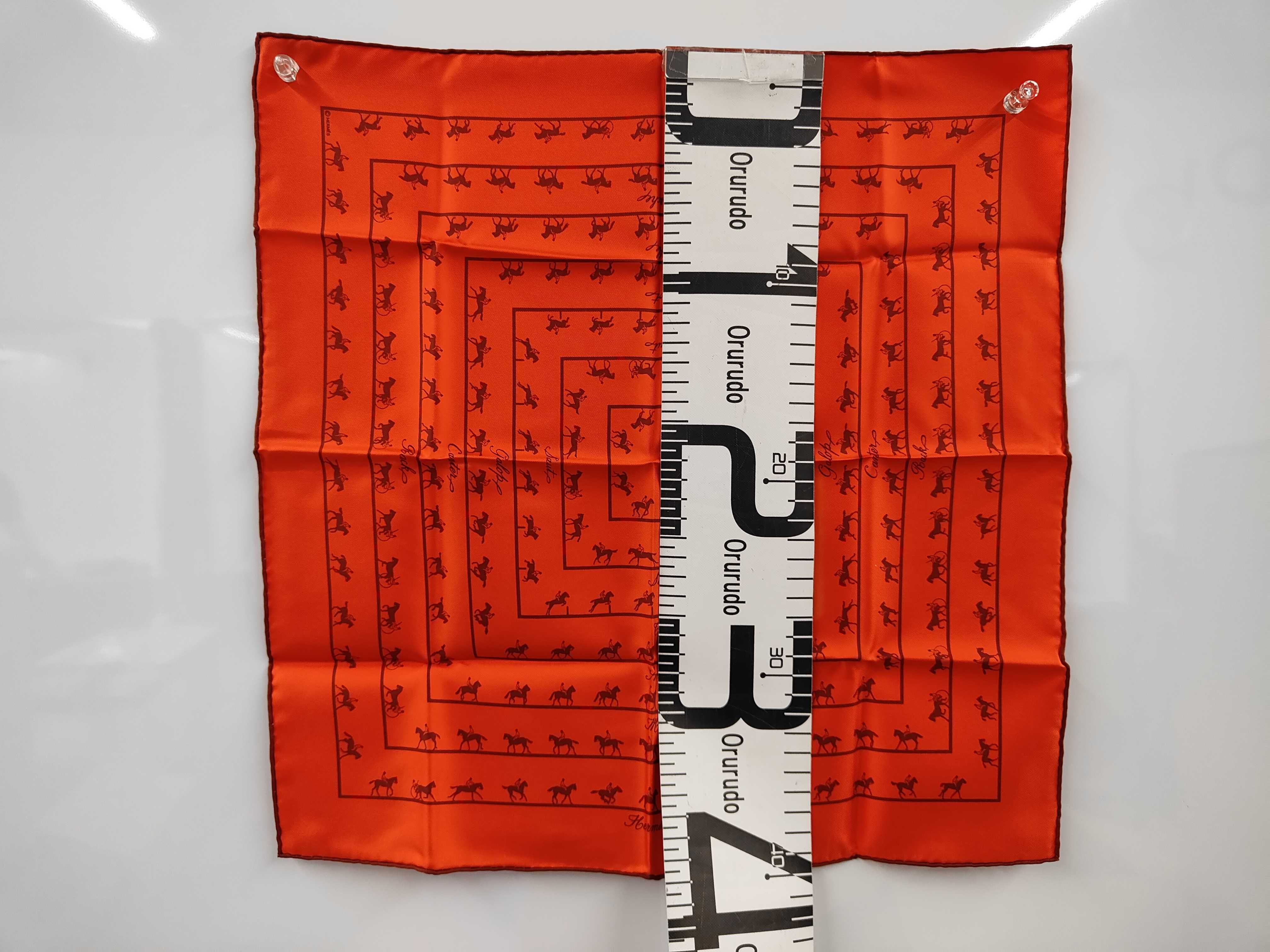 Vintage Hermes Les Allures Orange Silk Carre 45 with Box
