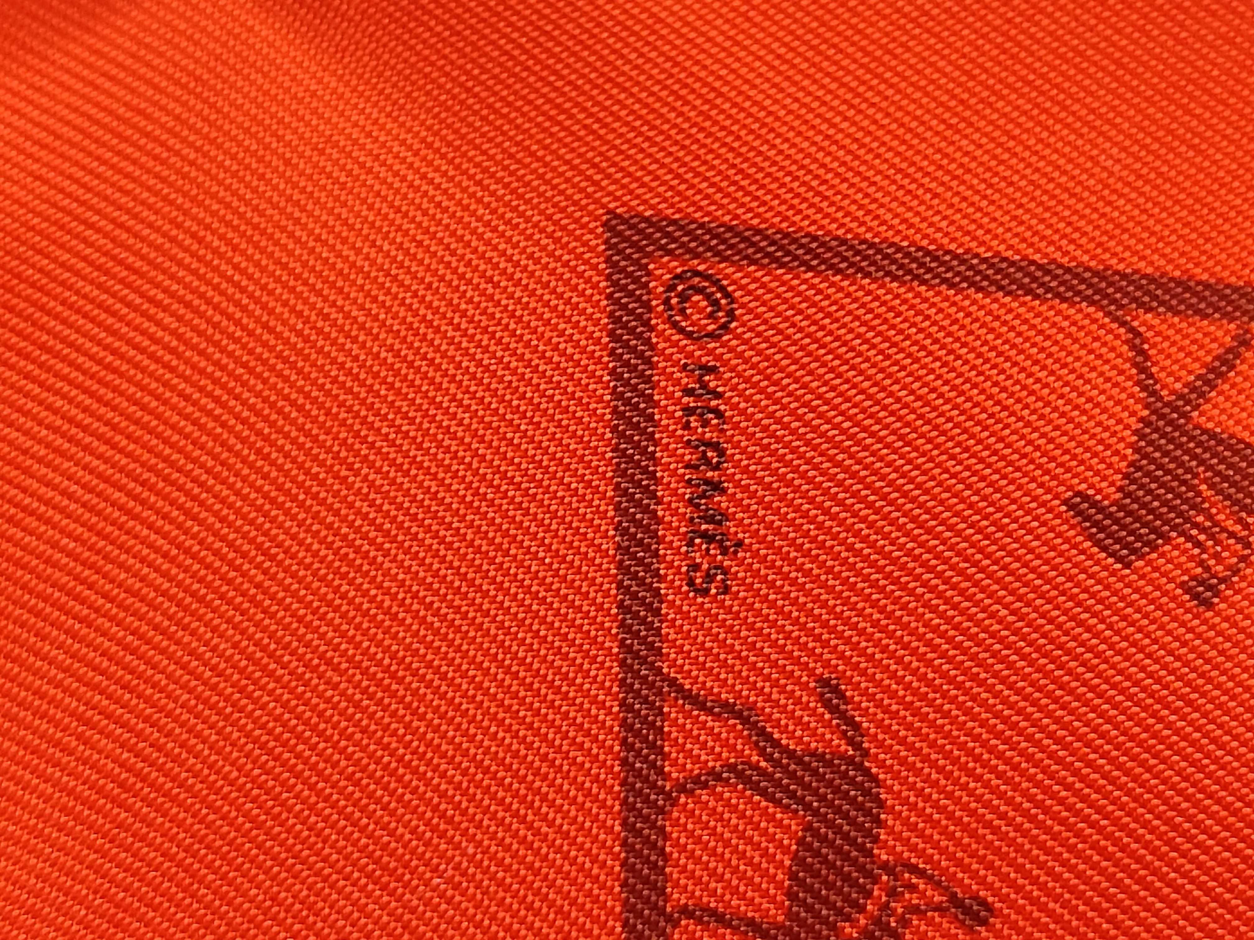 Vintage Hermes Les Allures Orange Silk Carre 45 with Box