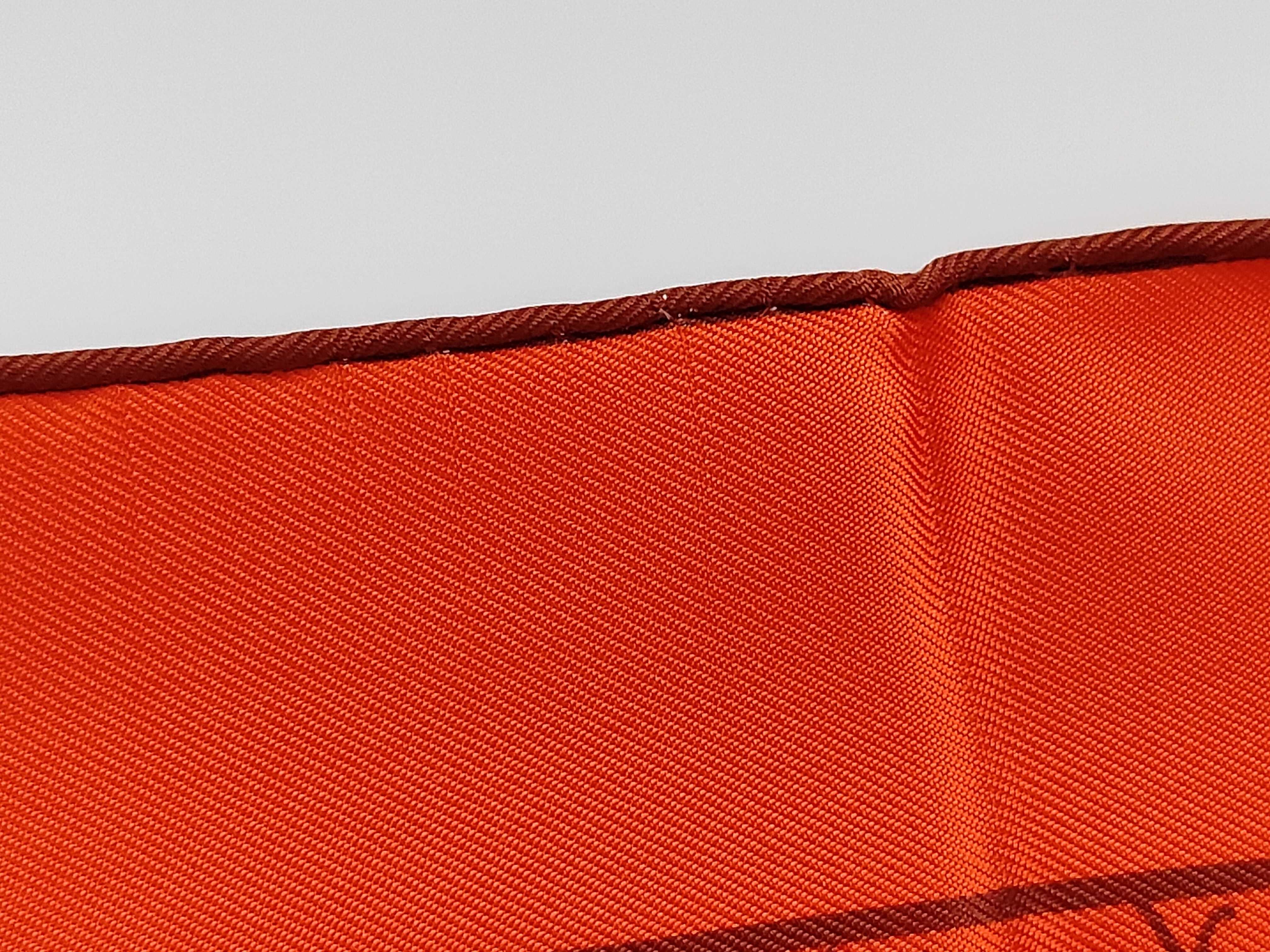Vintage Hermes Les Allures Orange Silk Carre 45 with Box