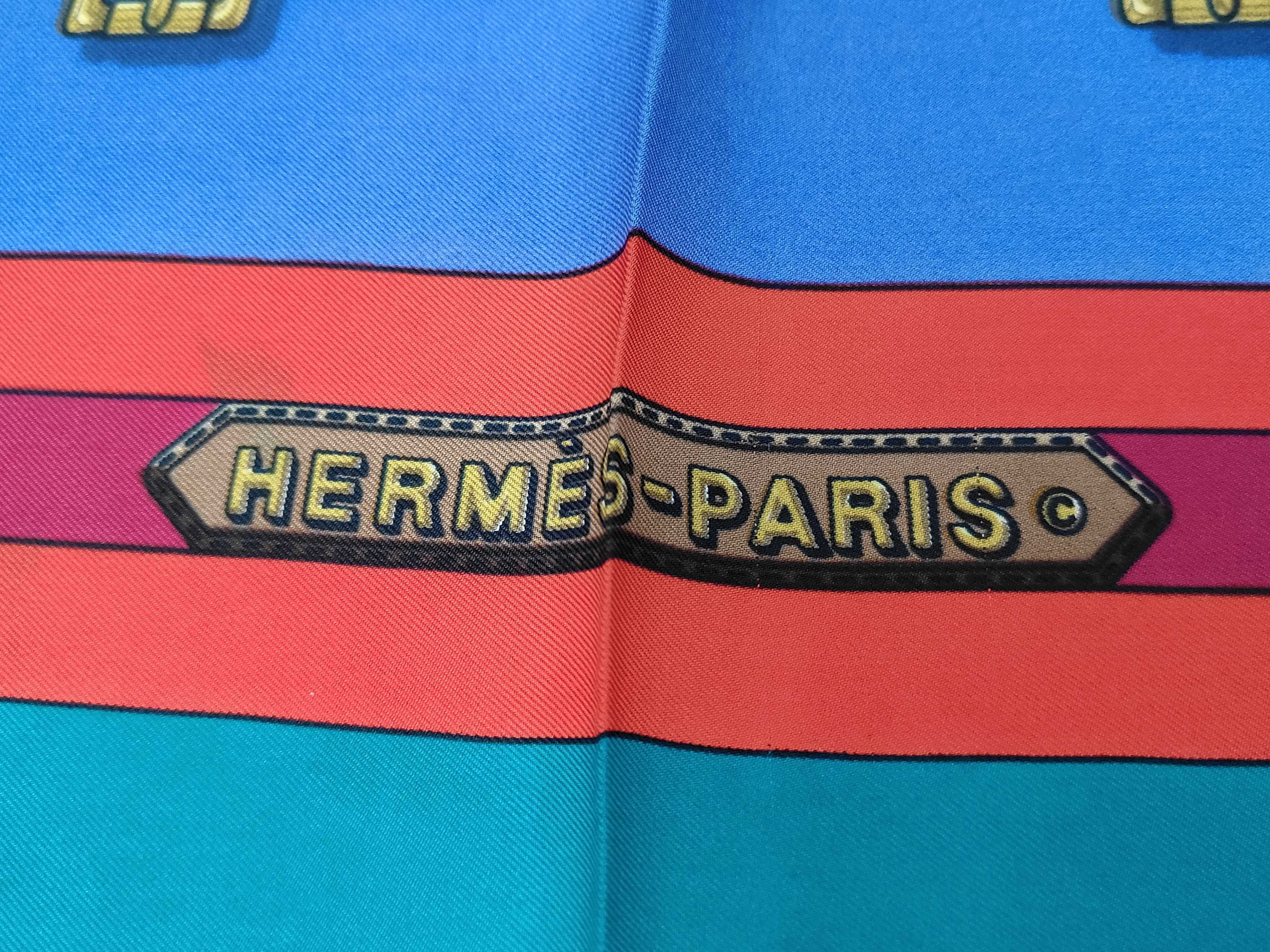 Vintage Hermes Les Sangles Silk Carre 90