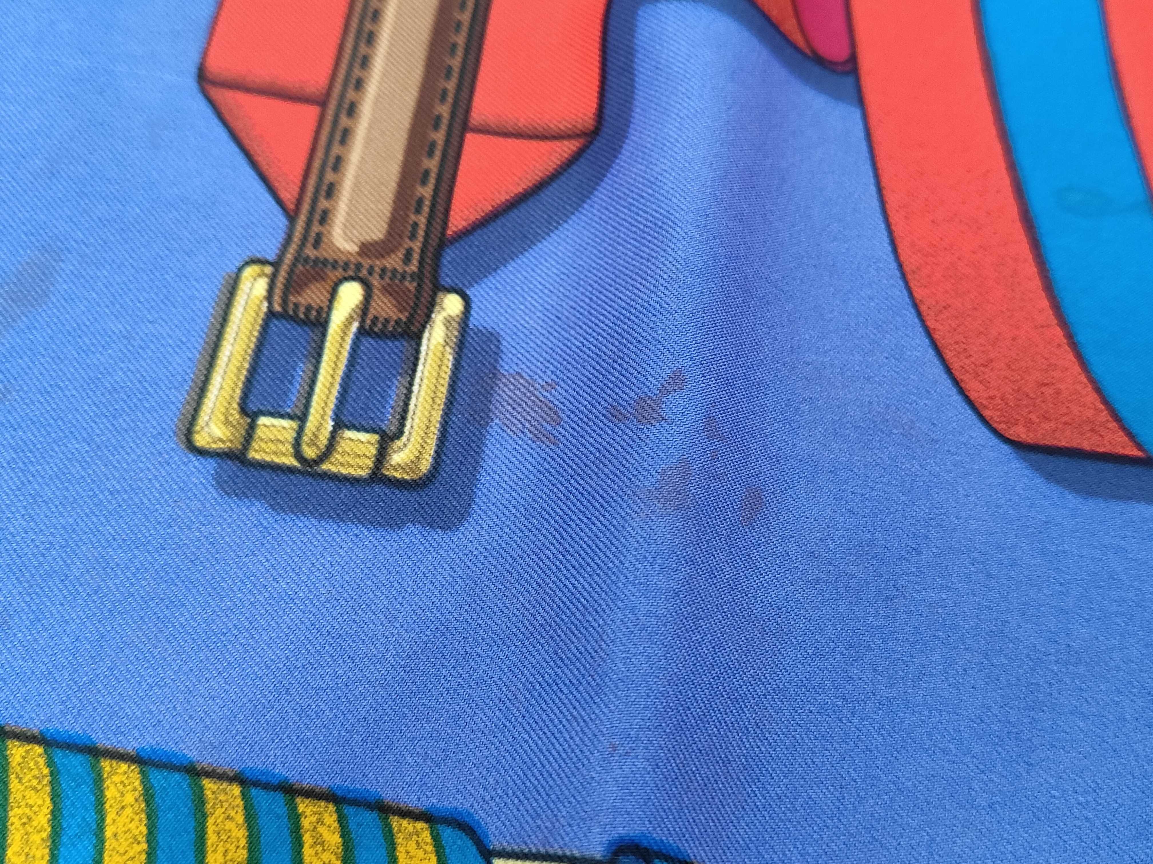 Vintage Hermes Les Sangles Silk Carre 90