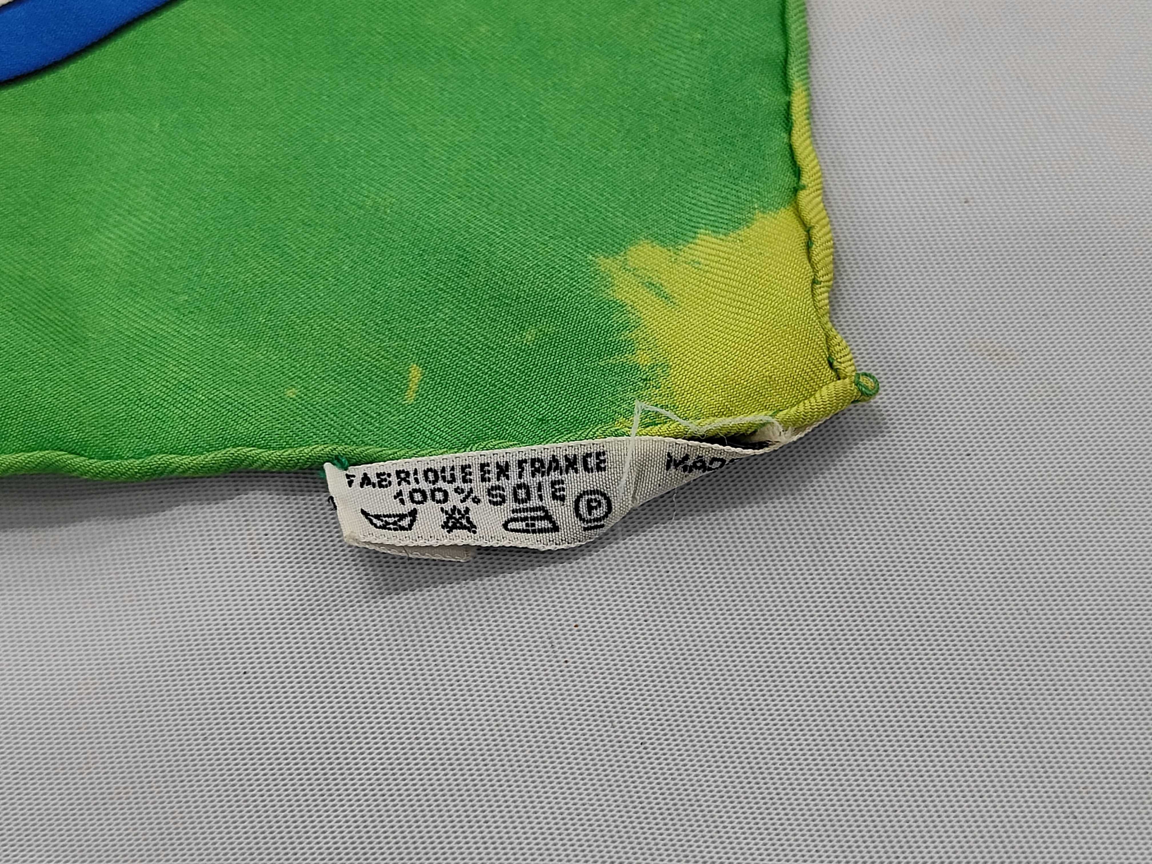 Vintage Hermes Thalassa Green Silk Carre 90