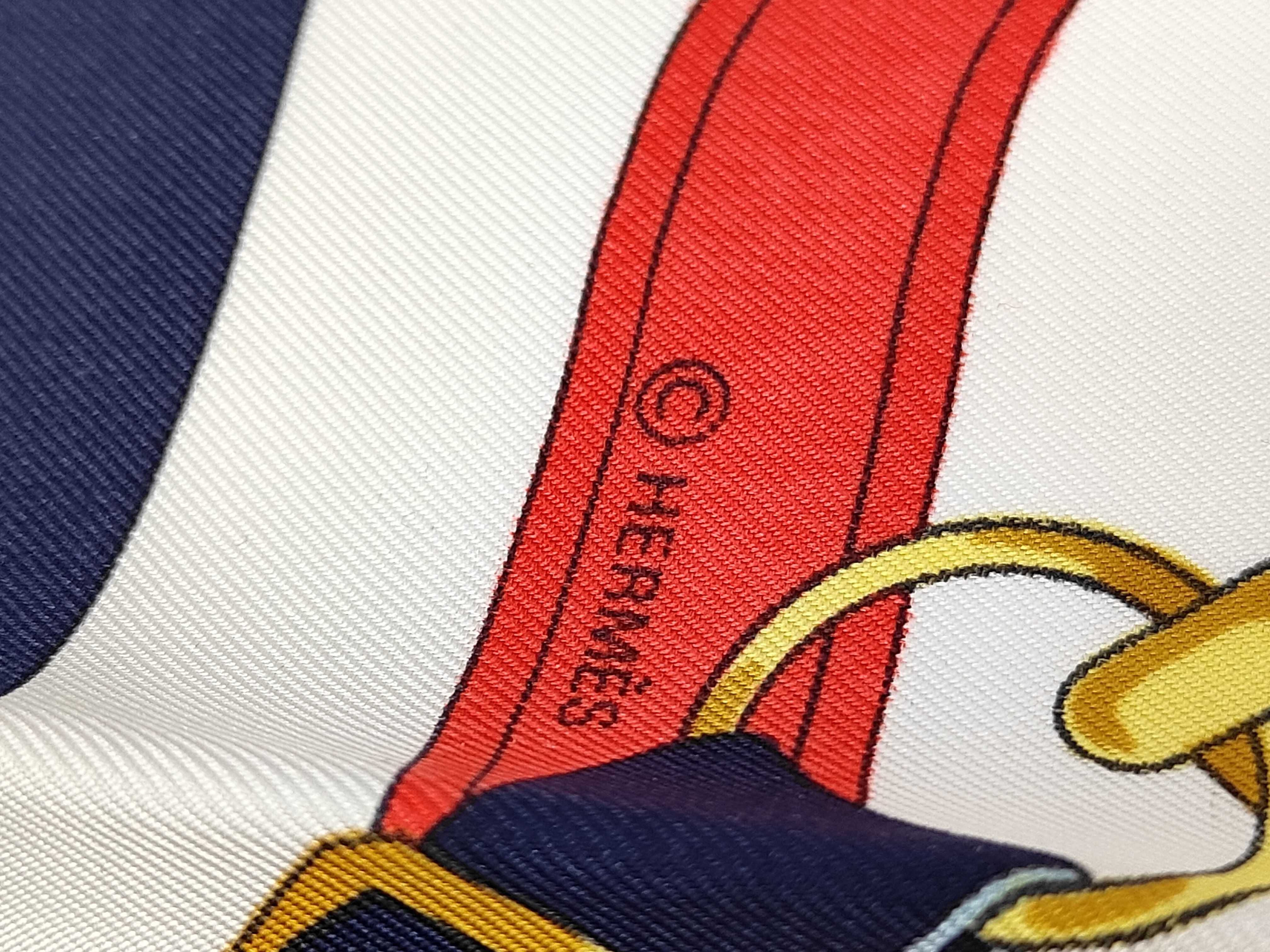 Hermes Eperon d'Or Navy Silk Carre 90