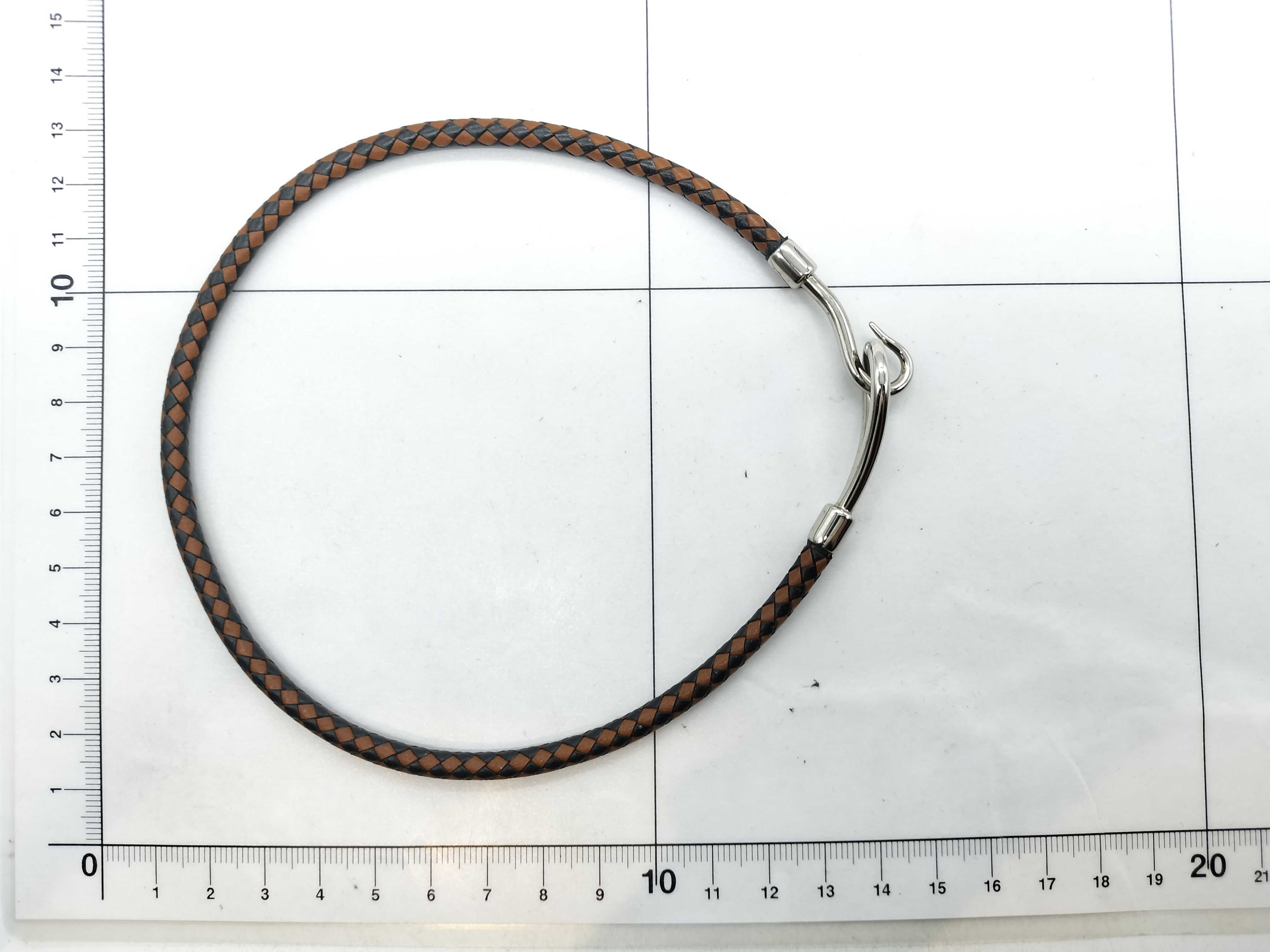 Hermes Jumbo Brown and Black Braided Leather Necklace