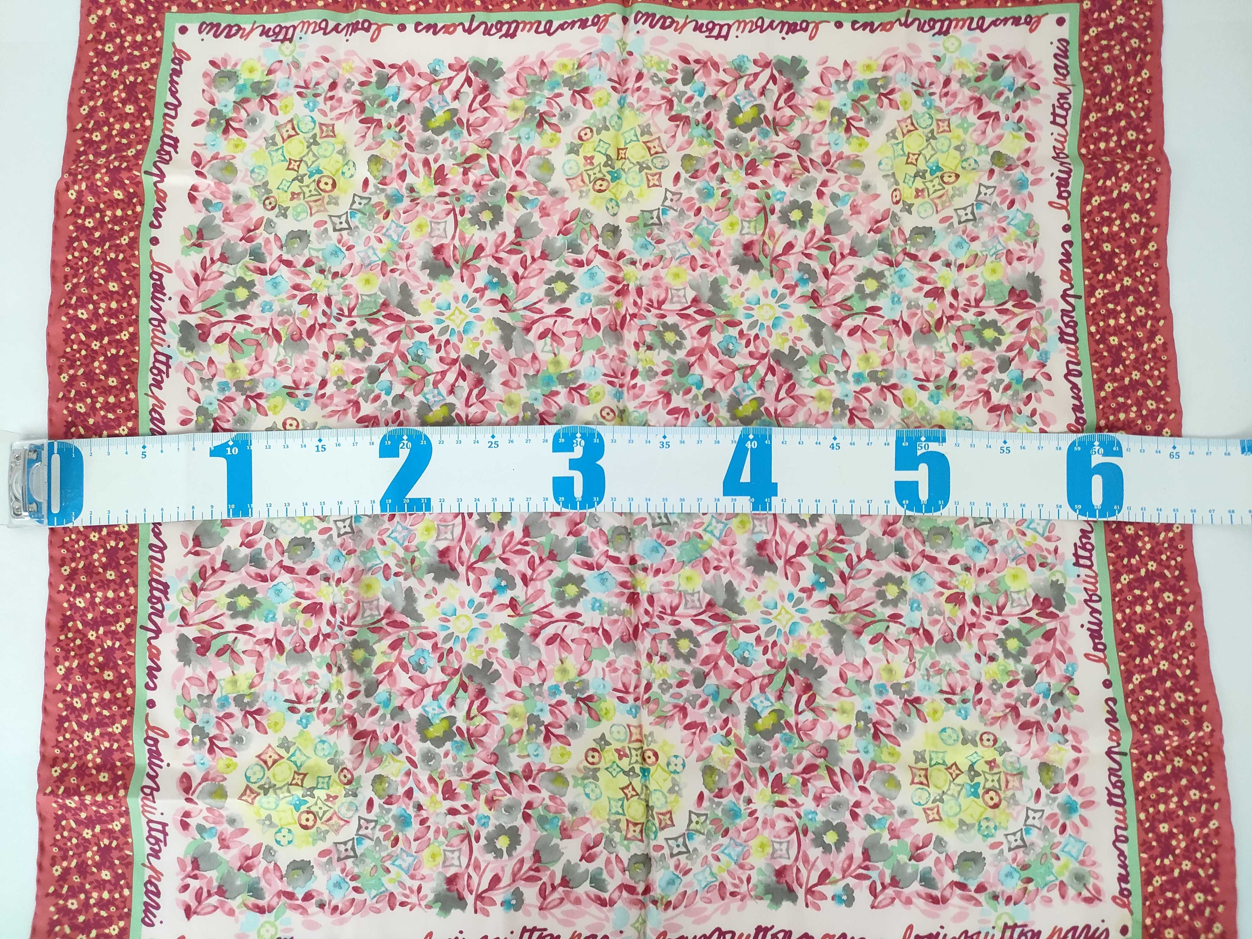 Louis Vuitton Floral Monogram Pink Multi Silk Scarf 67cm