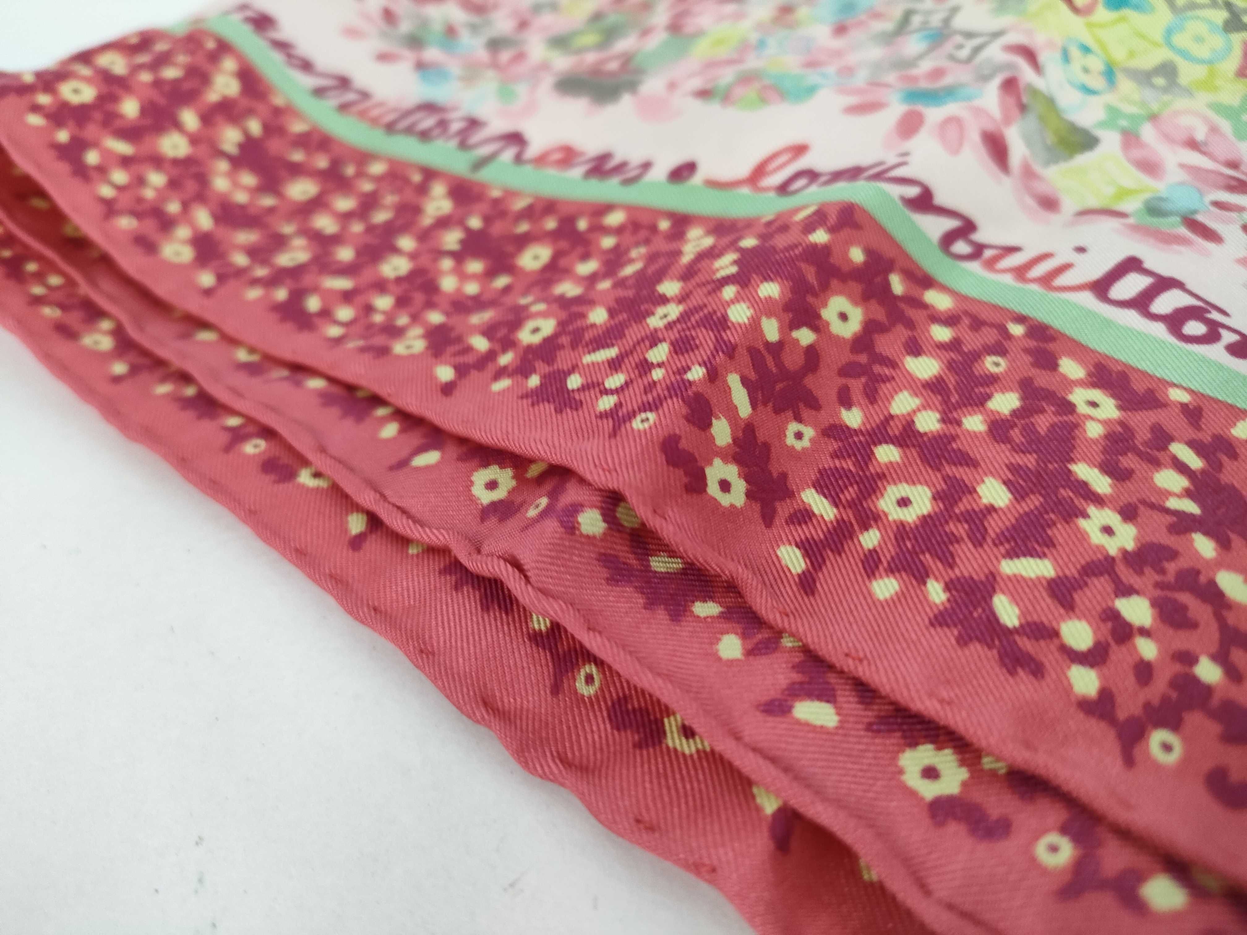 Louis Vuitton Floral Monogram Pink Multi Silk Scarf 67cm