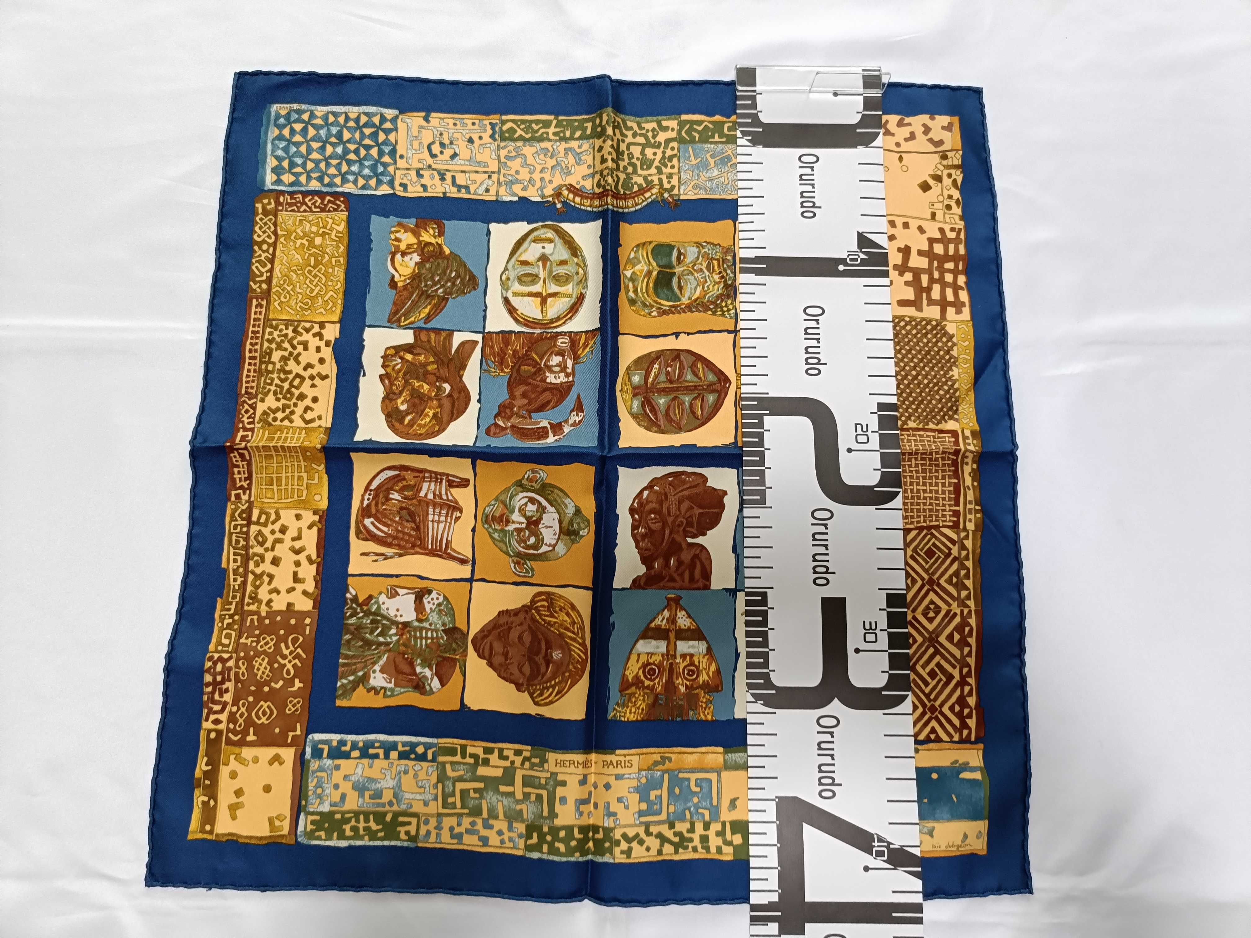 Vintage Hermes Persona Blue Silk Carre 45
