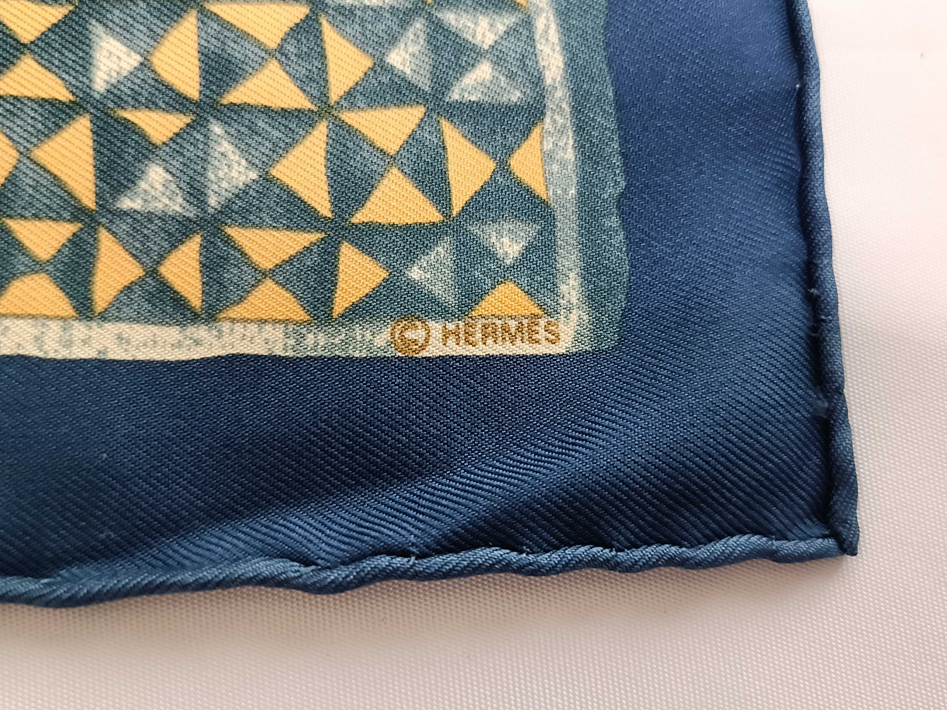 Vintage Hermes Persona Blue Silk Carre 45