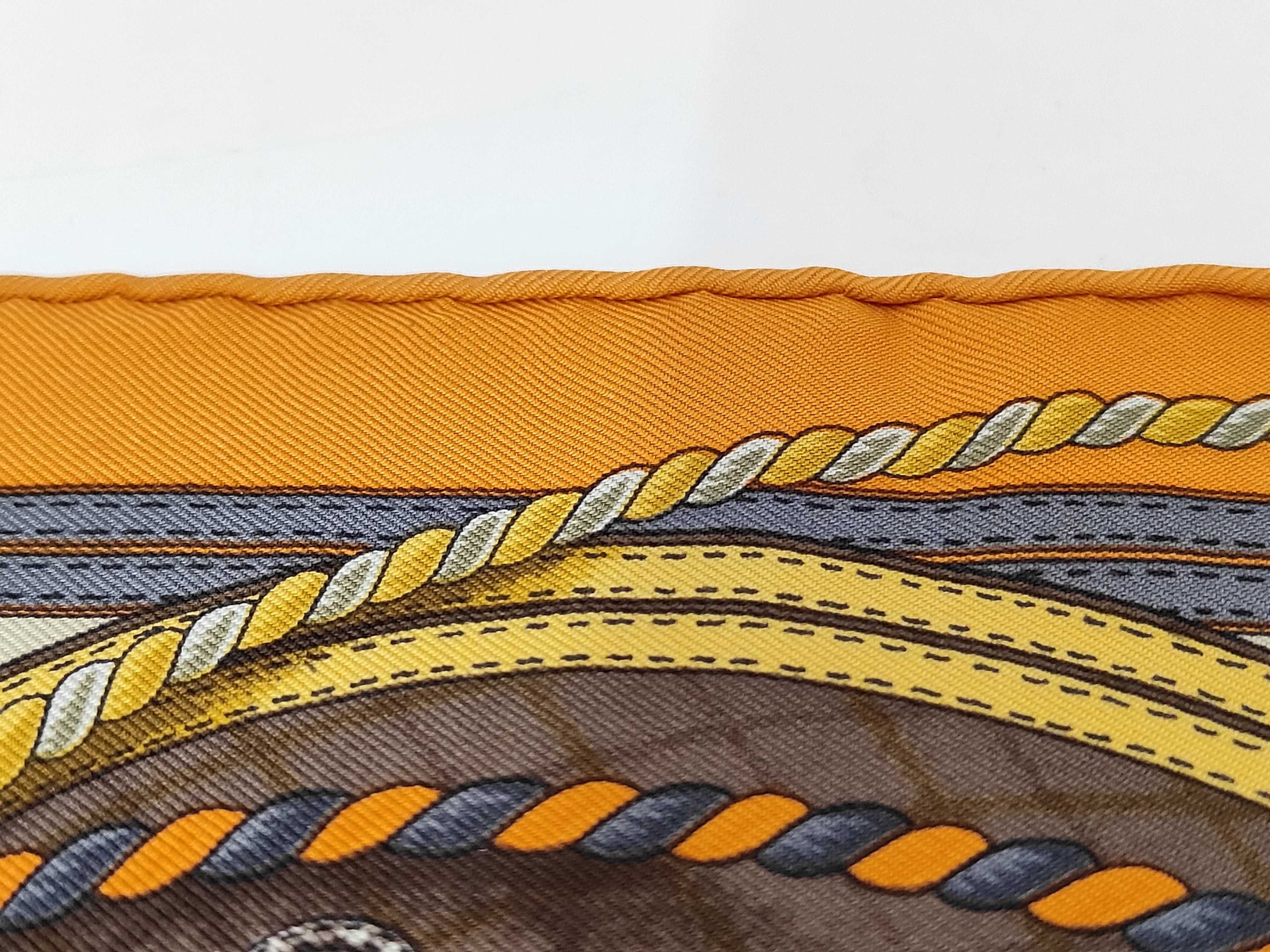Hermes Grande Tenue Orange Silk Carre 45