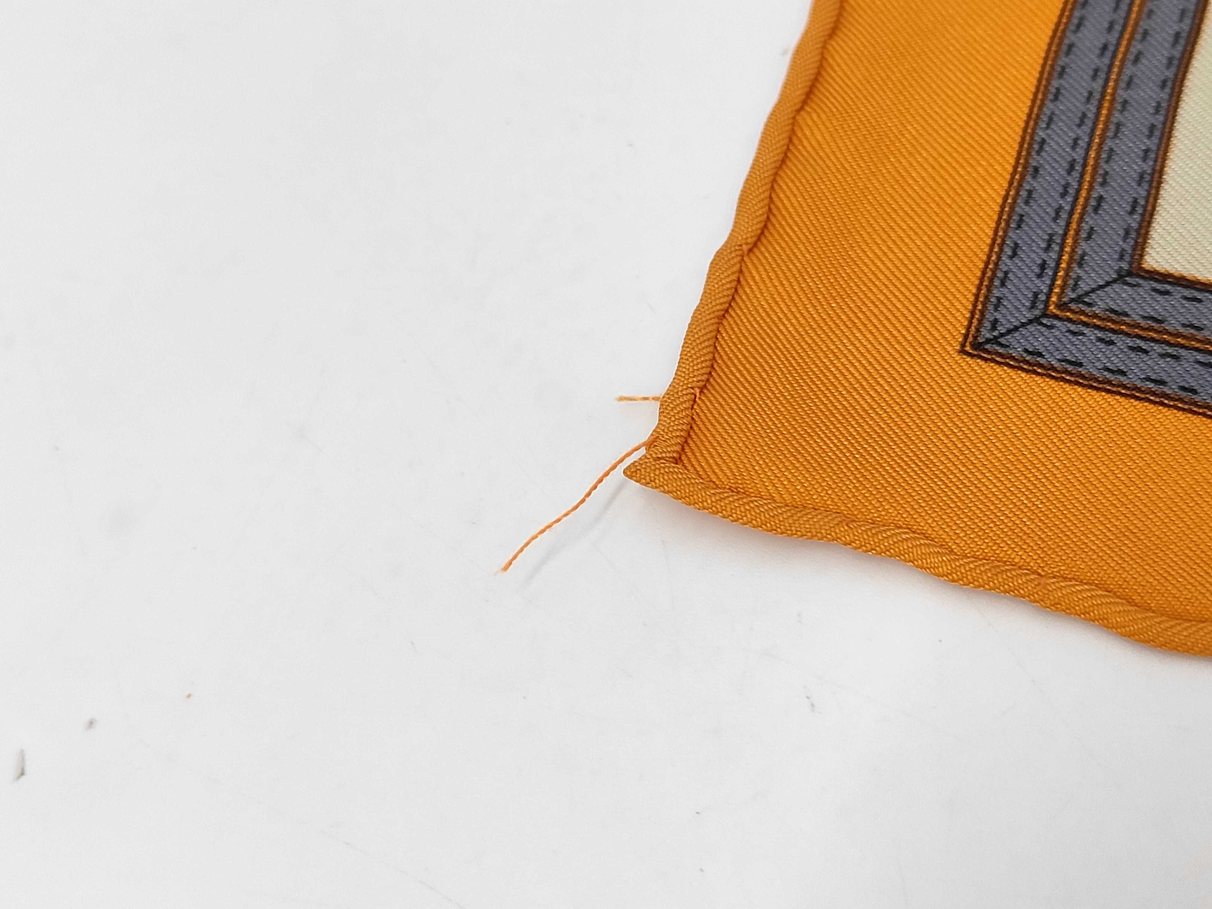 Hermes Grande Tenue Orange Silk Carre 45