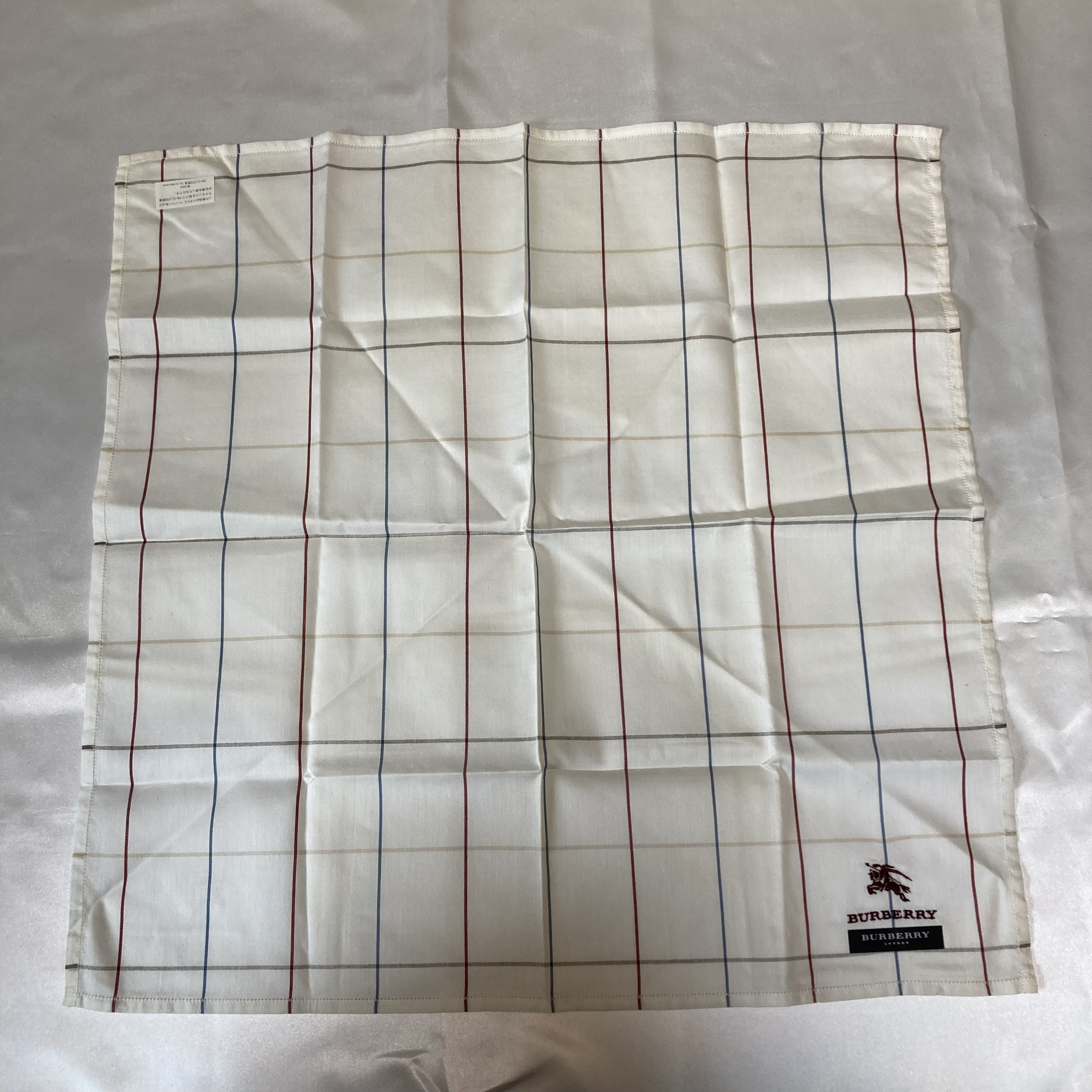 Five Burberry Assorted Pattern Cotton Scarves 50cm