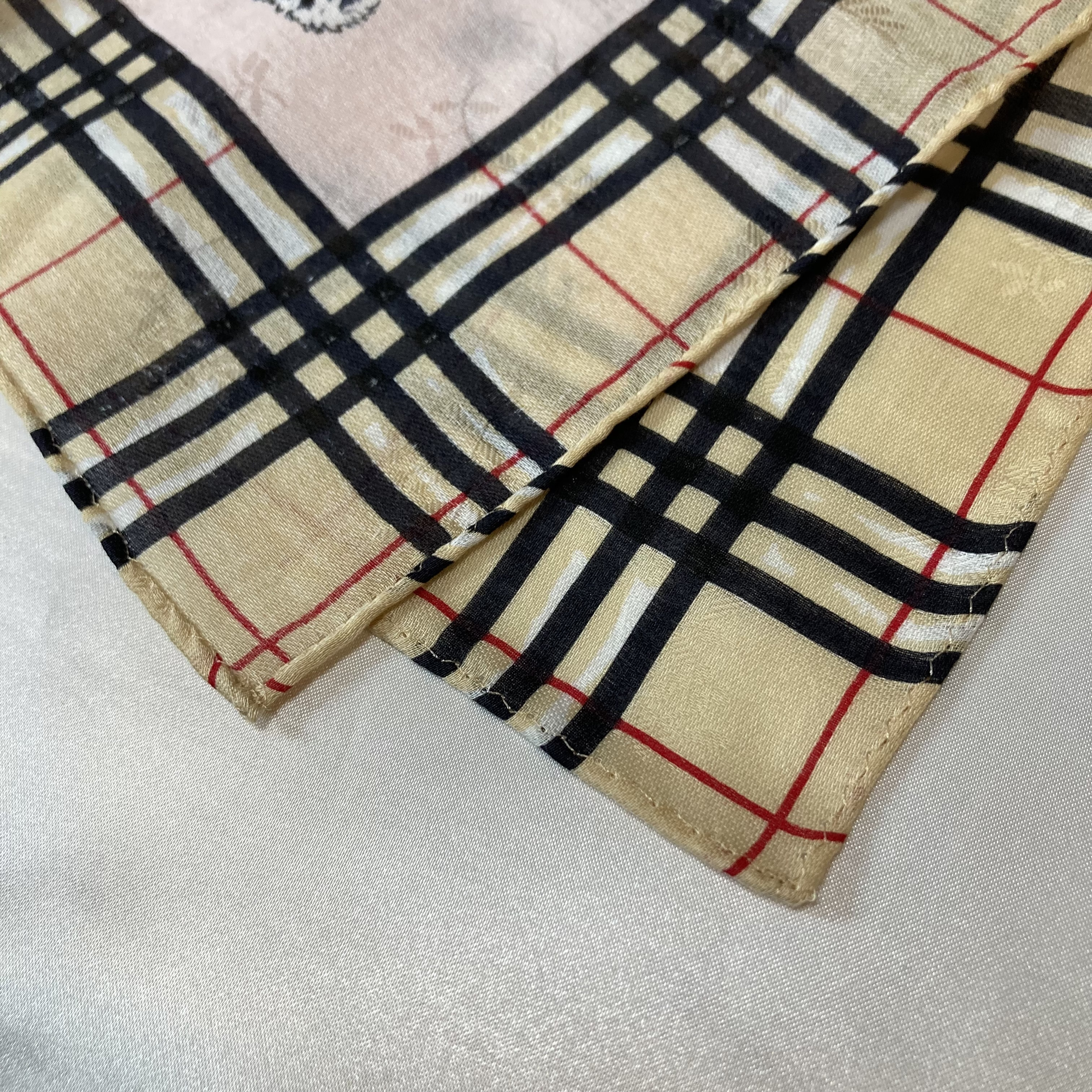 Five Burberry Assorted Pattern Cotton Scarves 50cm