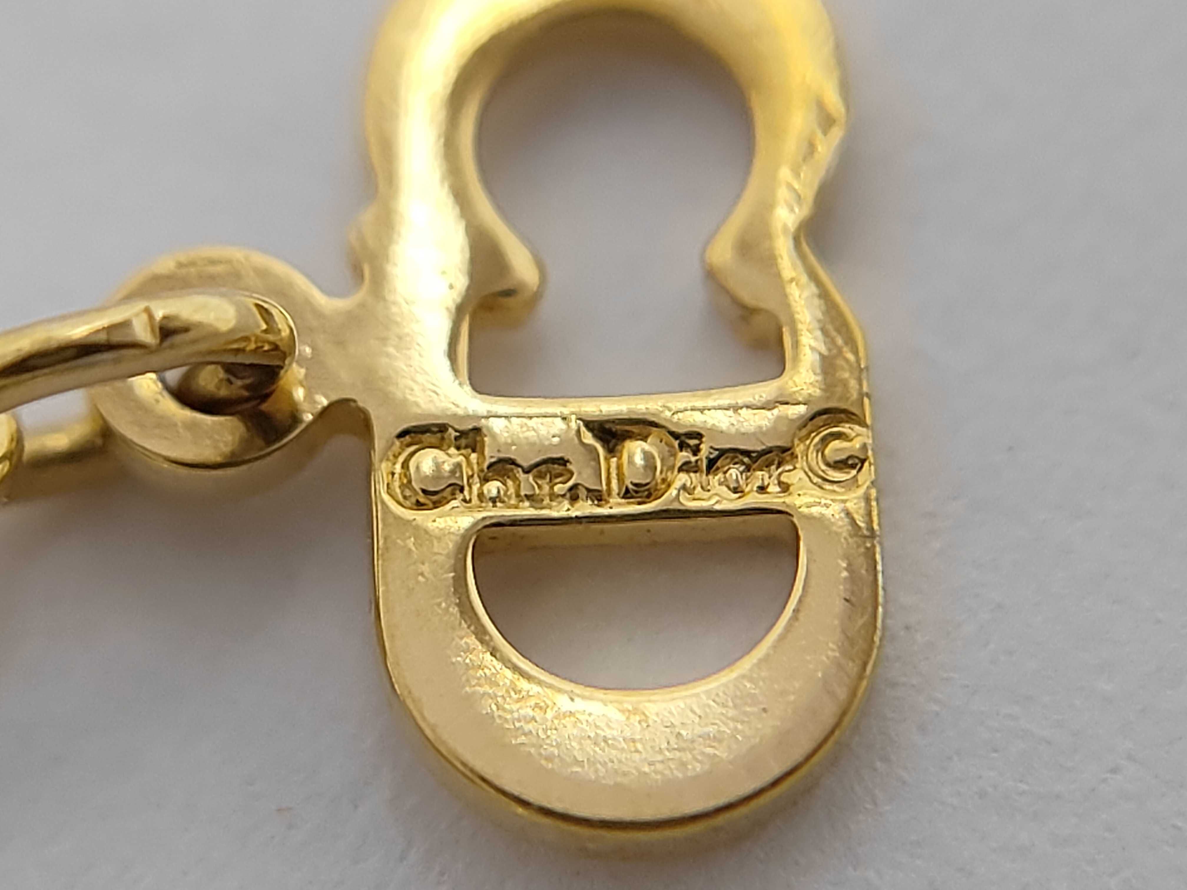 Vintage Christian Dior CD Logo Gold Toned Curb Link Bracelet