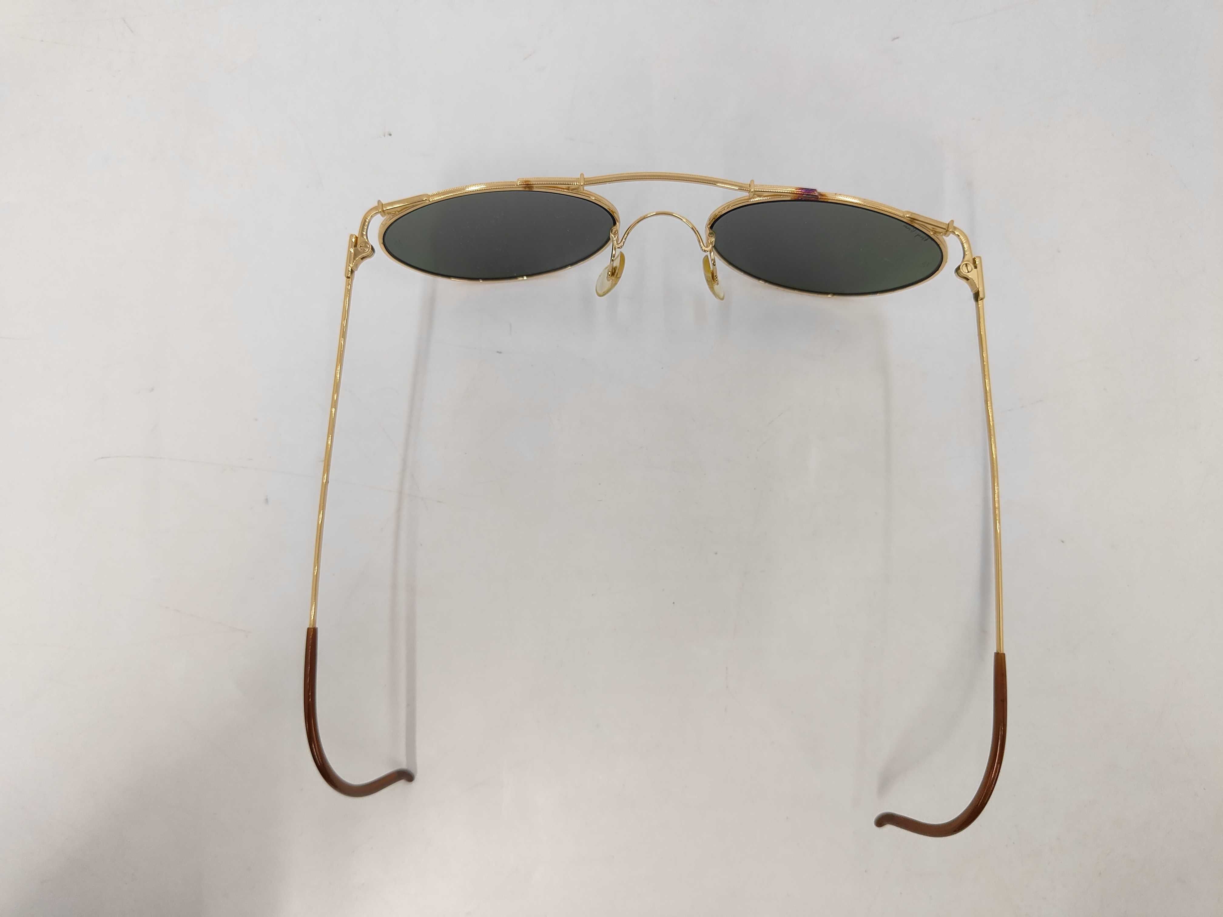 Vintage Ray-Ban Deco Metals Oval Gold-Toned Sunglasses with Case