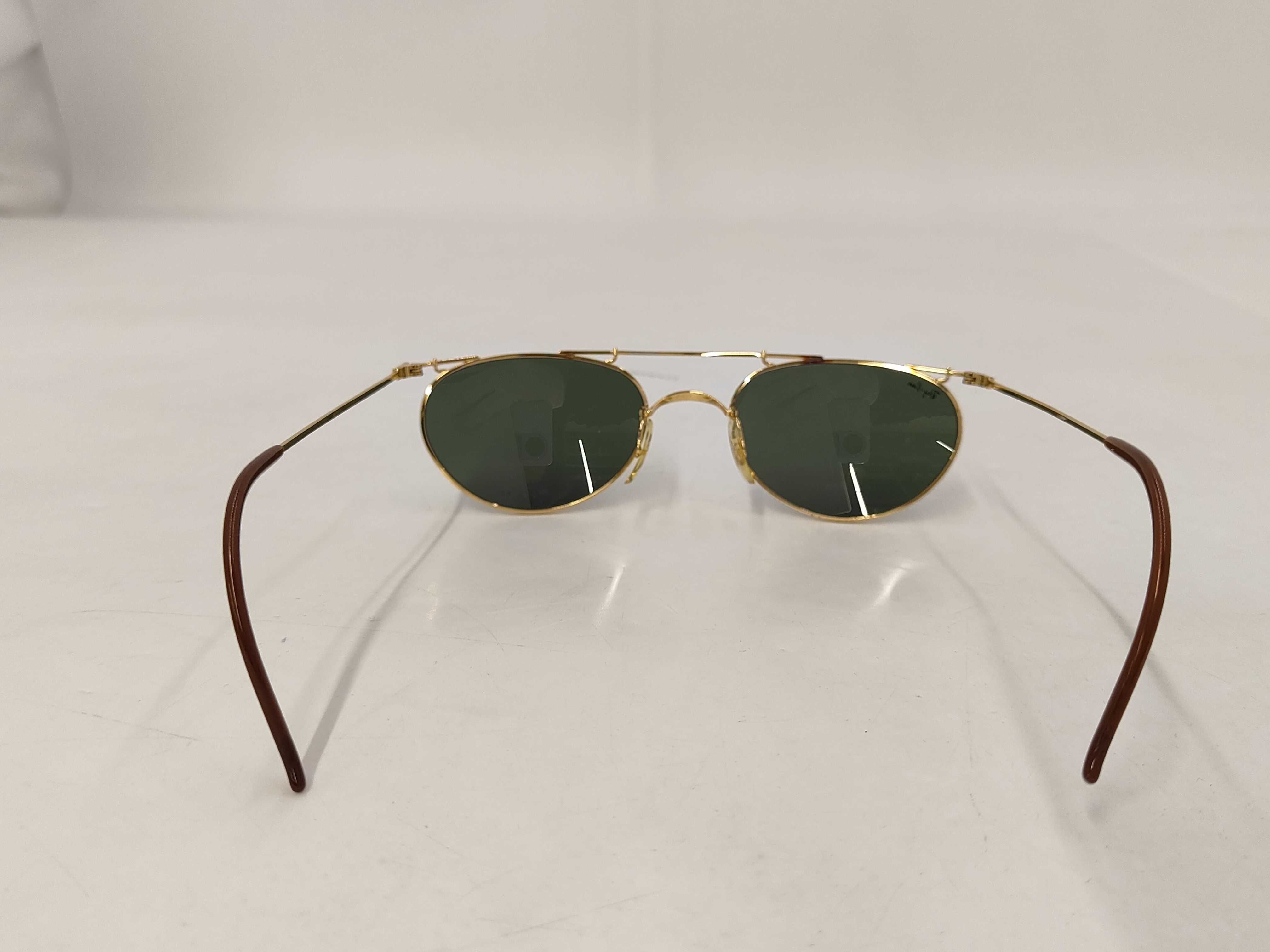Vintage Ray-Ban Deco Metals Oval Gold-Toned Sunglasses with Case