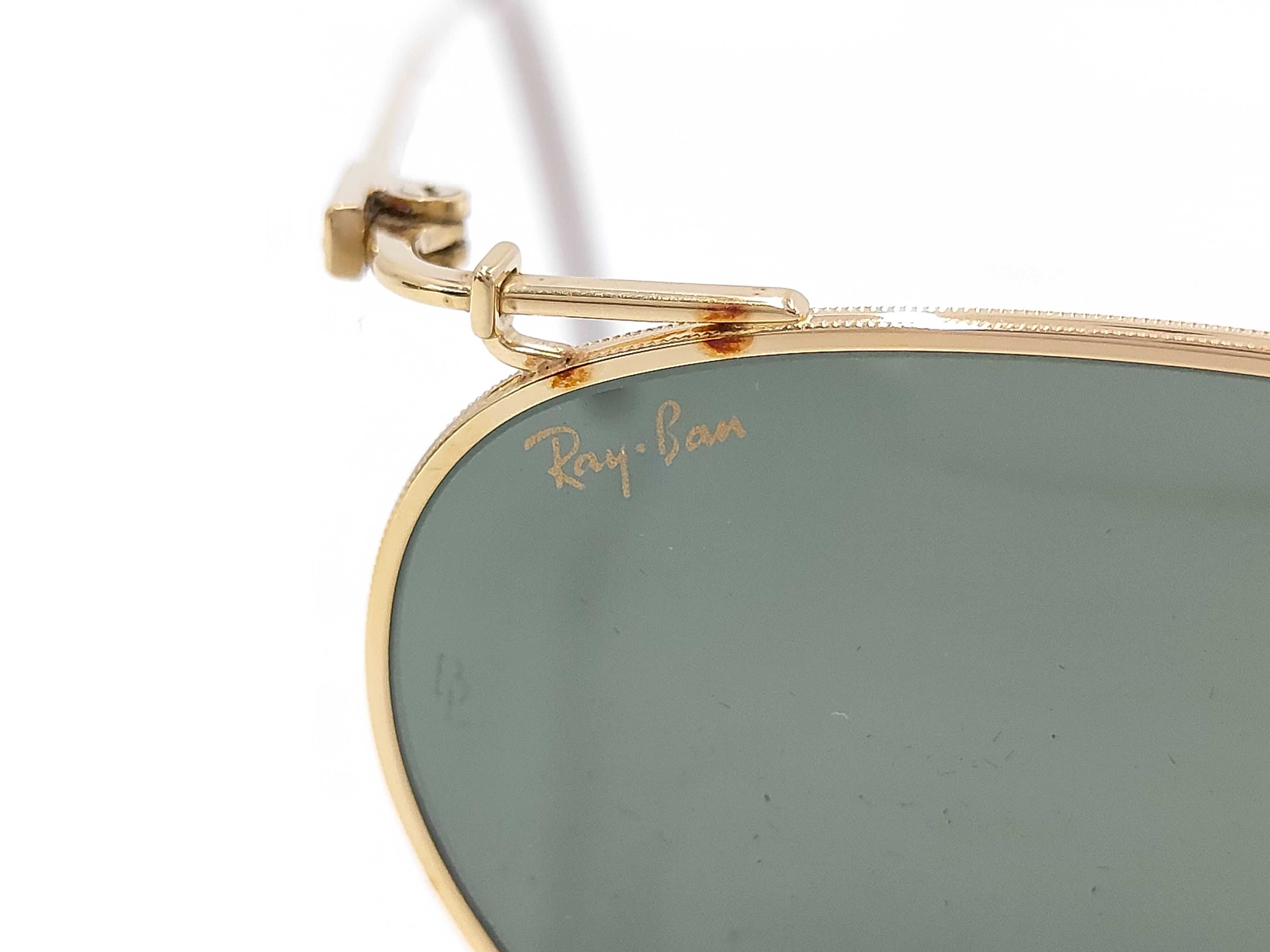 Vintage Ray-Ban Deco Metals Oval Gold-Toned Sunglasses with Case