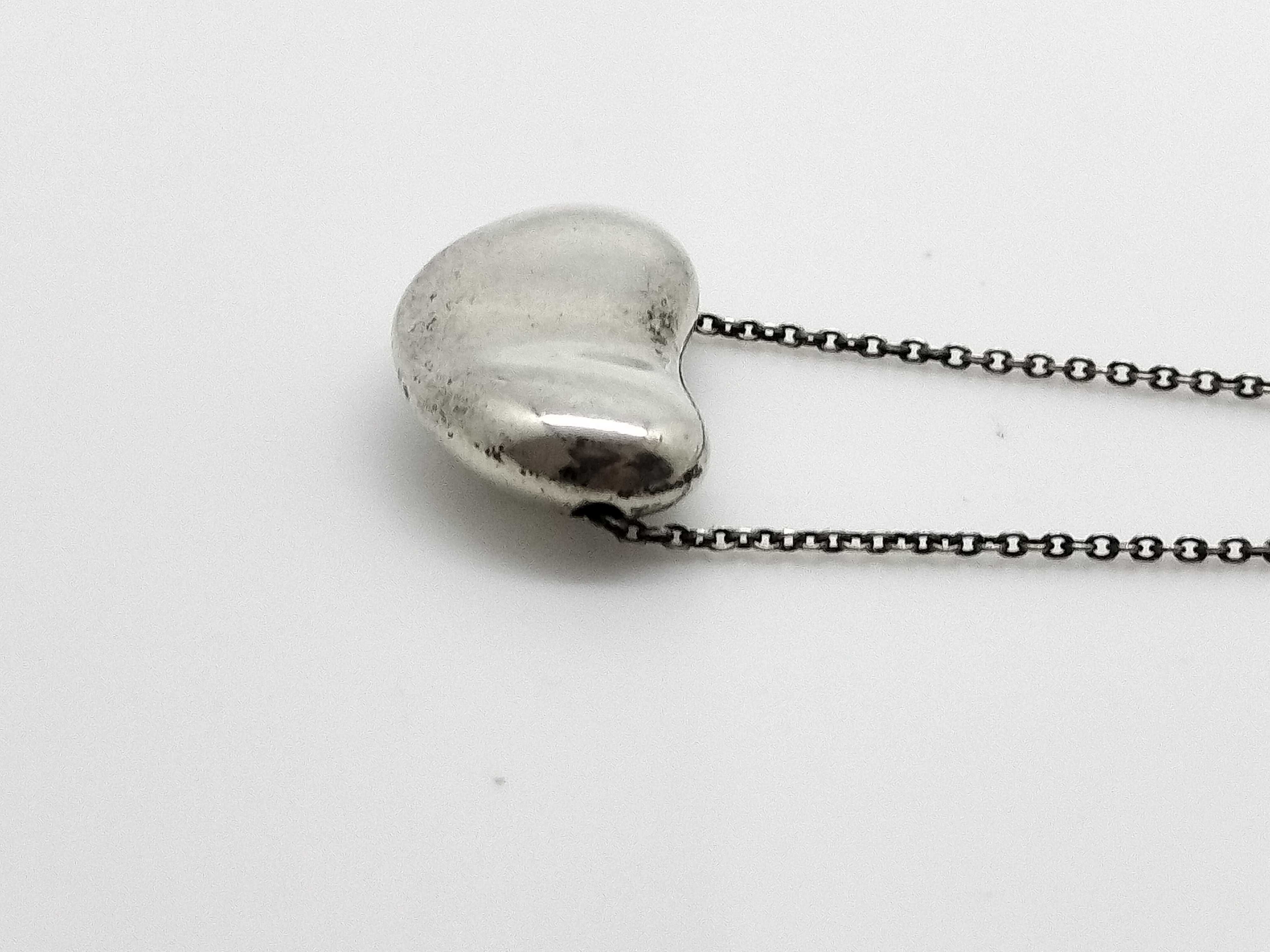 Vintage Tiffany & Co. Elsa Peretti Bean Sterling Silver Pendant Necklace