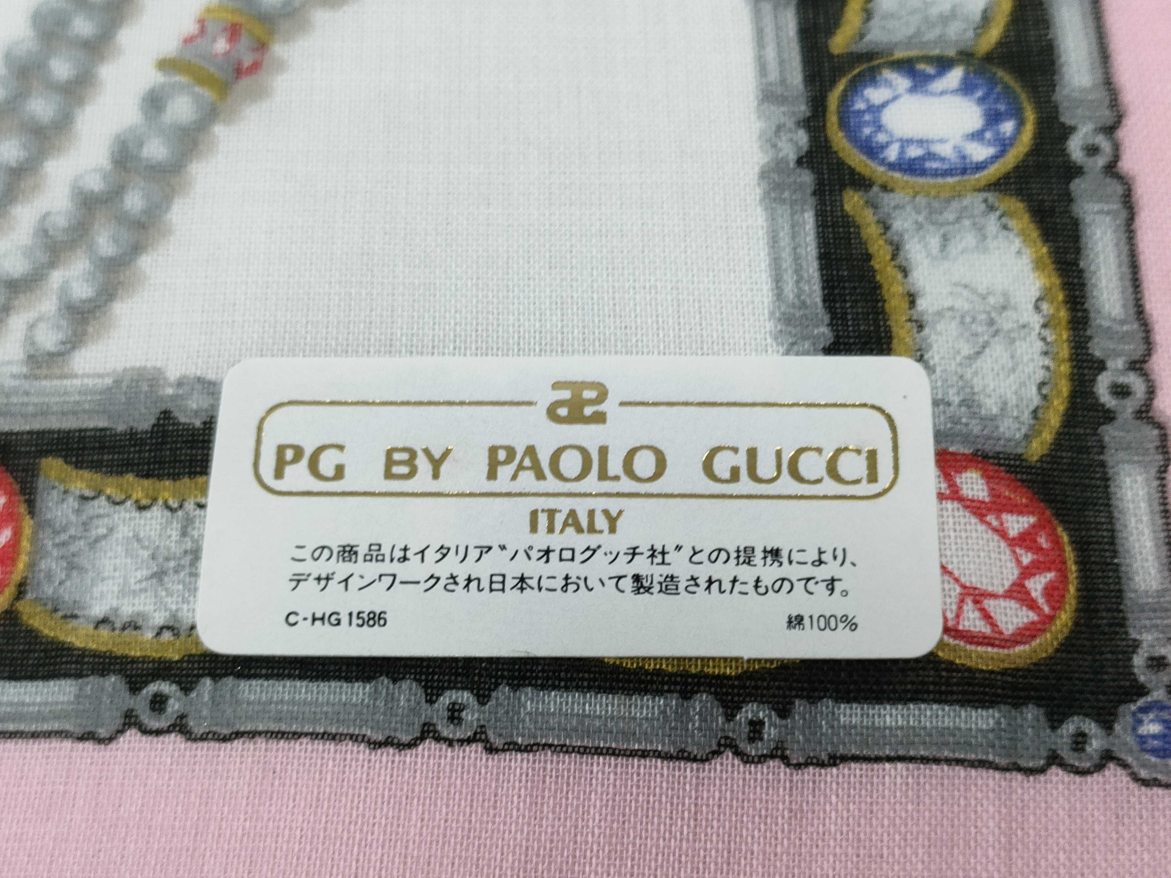 NWT PG by Paolo Gucci Jewelry Print Pink Cotton Scarf 45 cm
