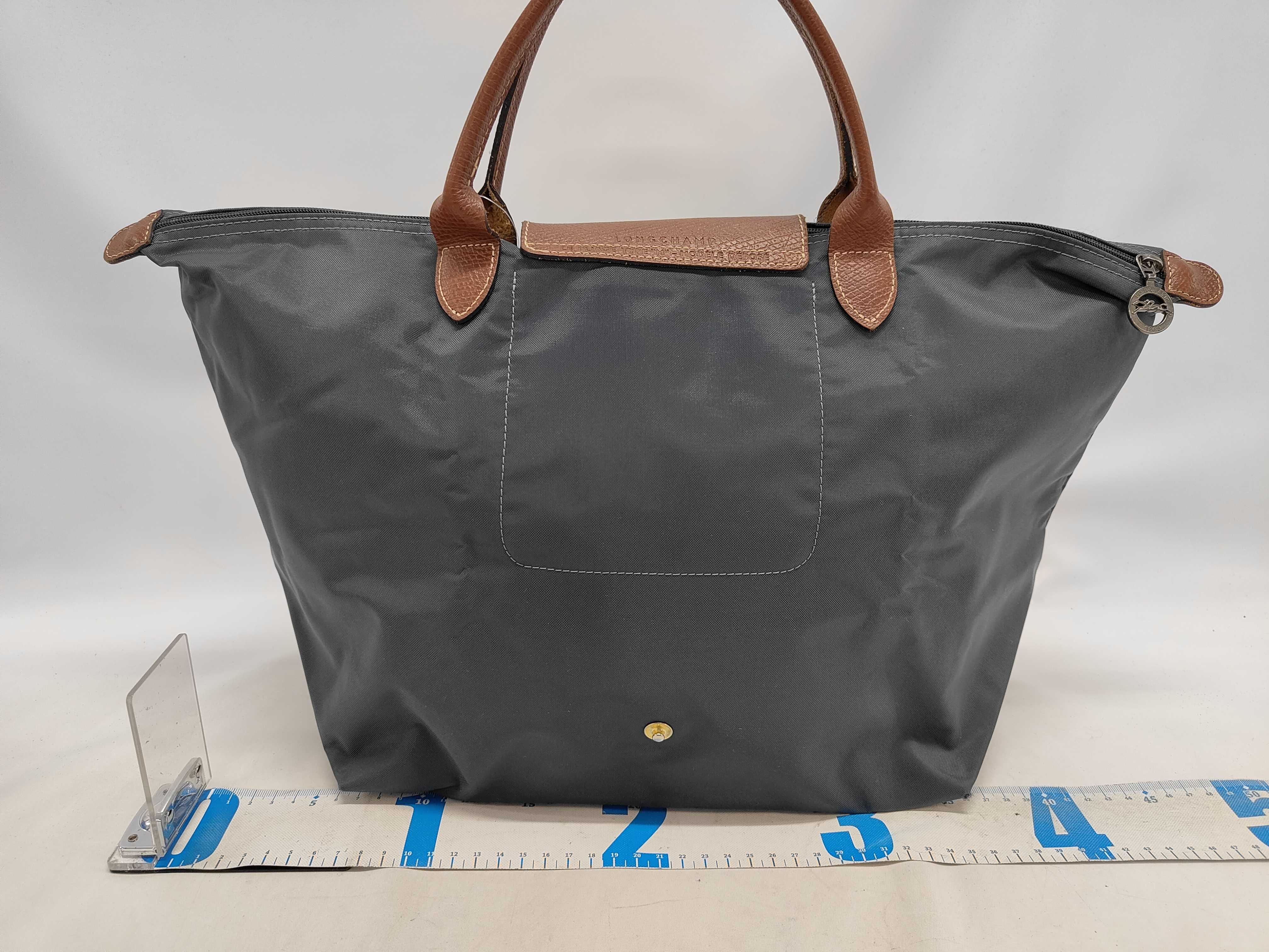 Longchamp Le Pliage Eiffel Tower Limited Edition Charcoal Gray Nylon Tote Bag