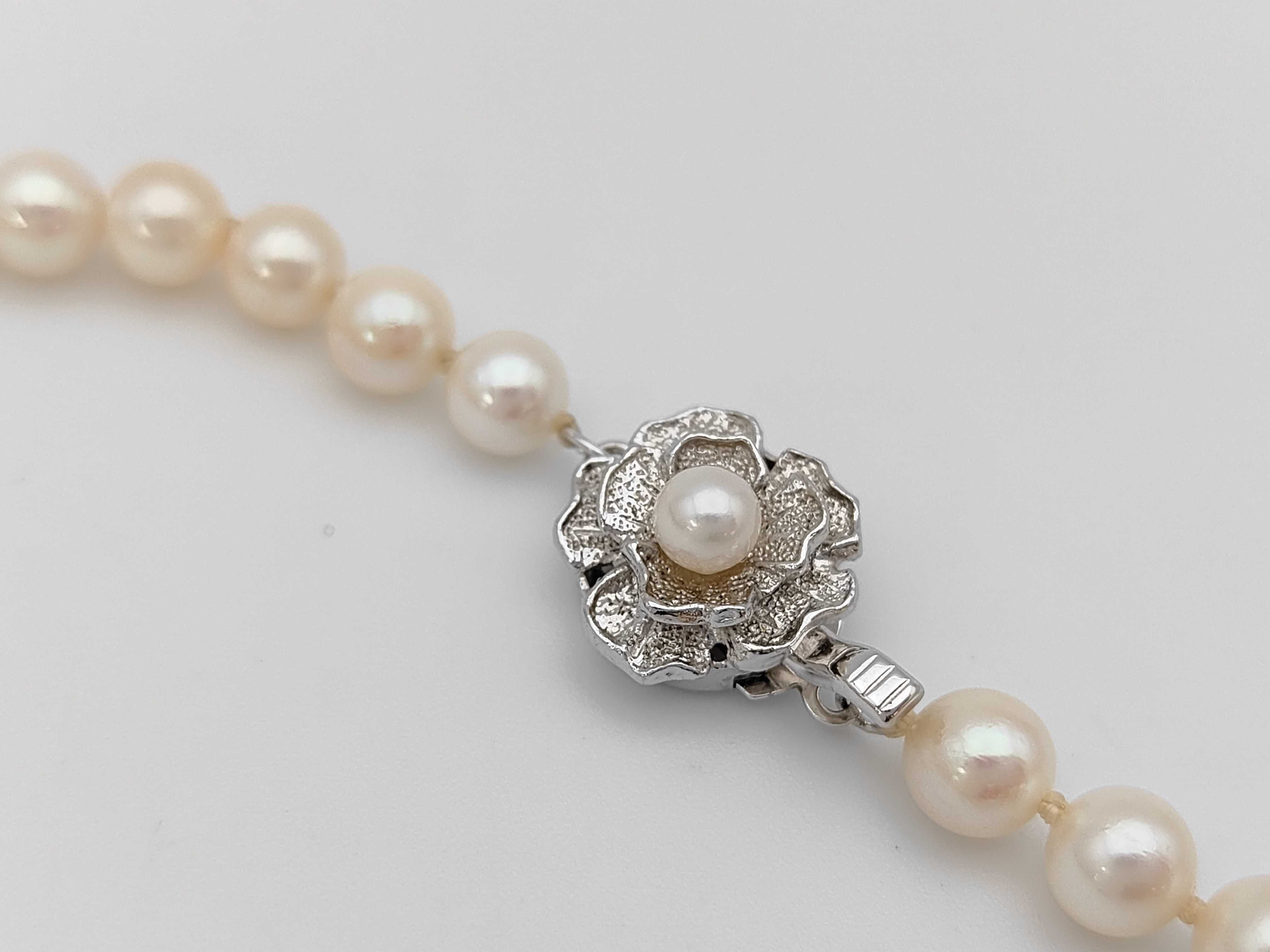 Silver and 6.0mm-6.5mm Cultured Pearl Hand-Knotted Choker Necklace