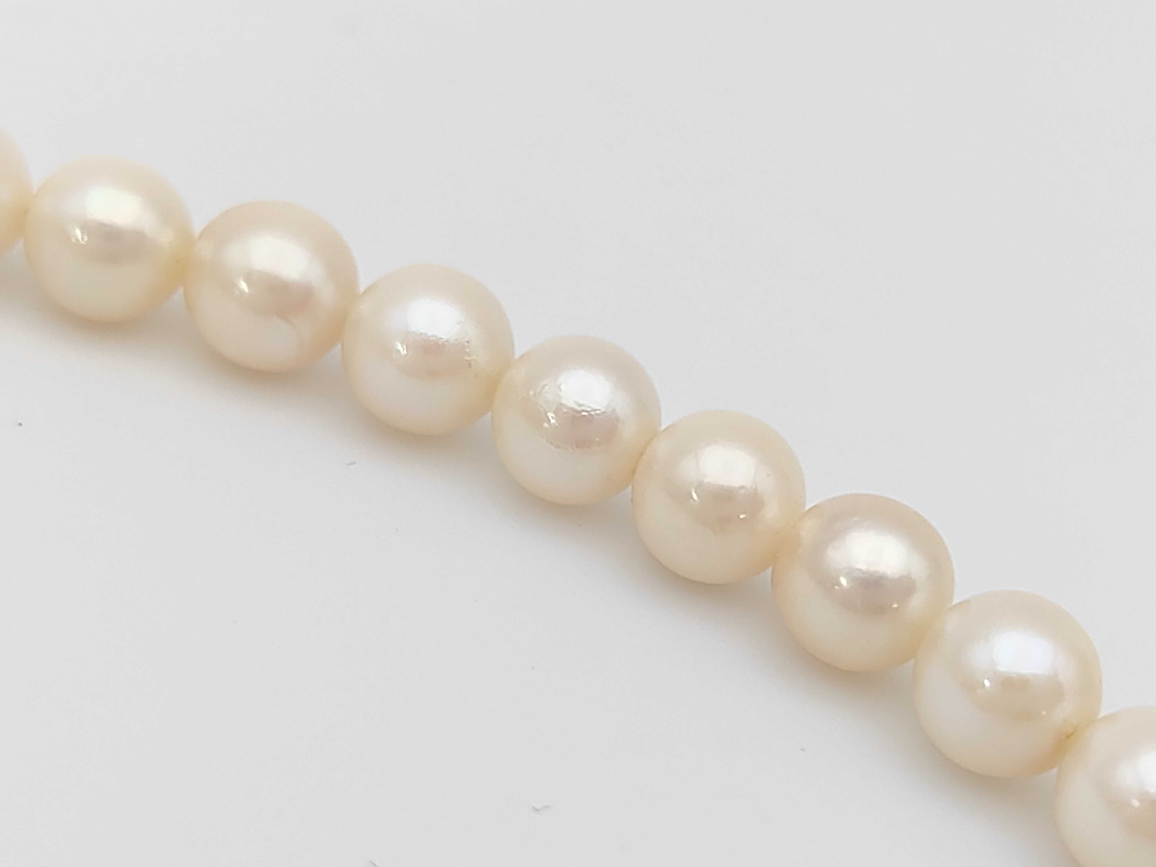 Silver and 6.0mm-6.5mm Cultured Pearl Hand-Knotted Choker Necklace