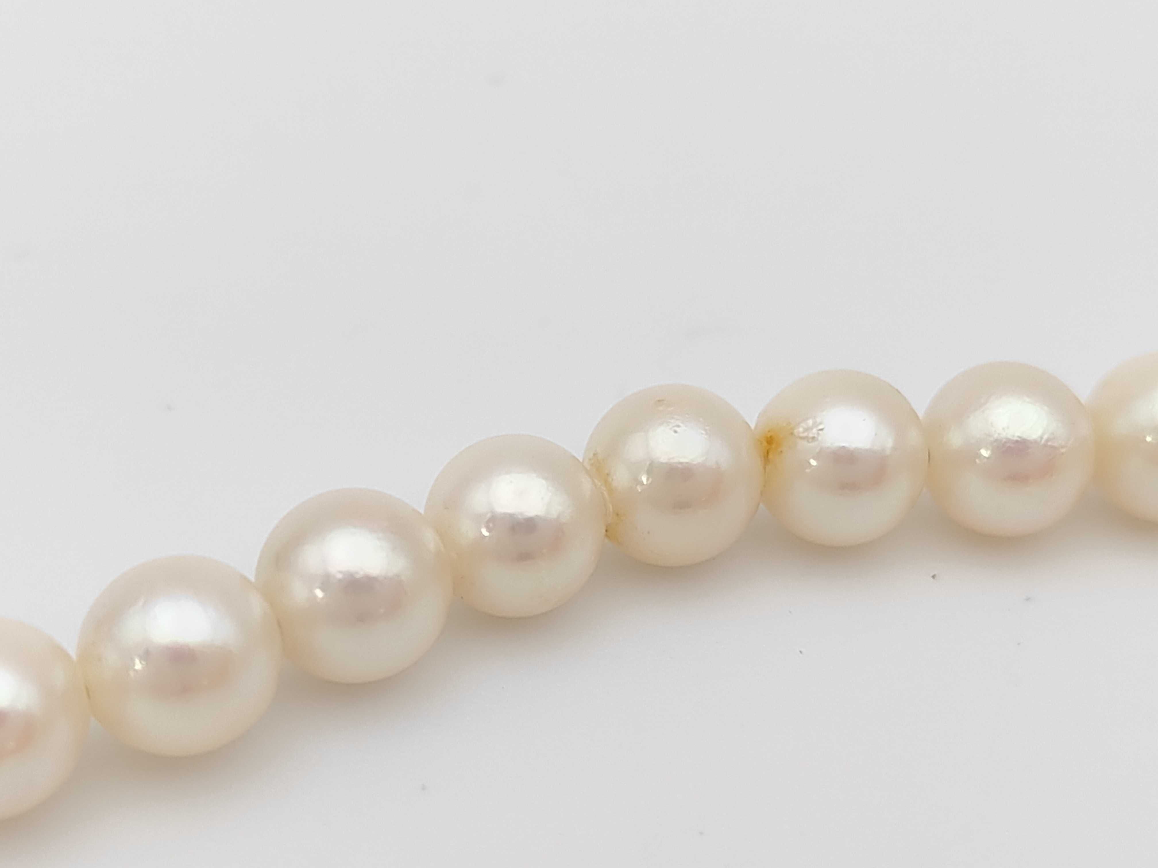 Silver and 6.0mm-6.5mm Cultured Pearl Hand-Knotted Choker Necklace