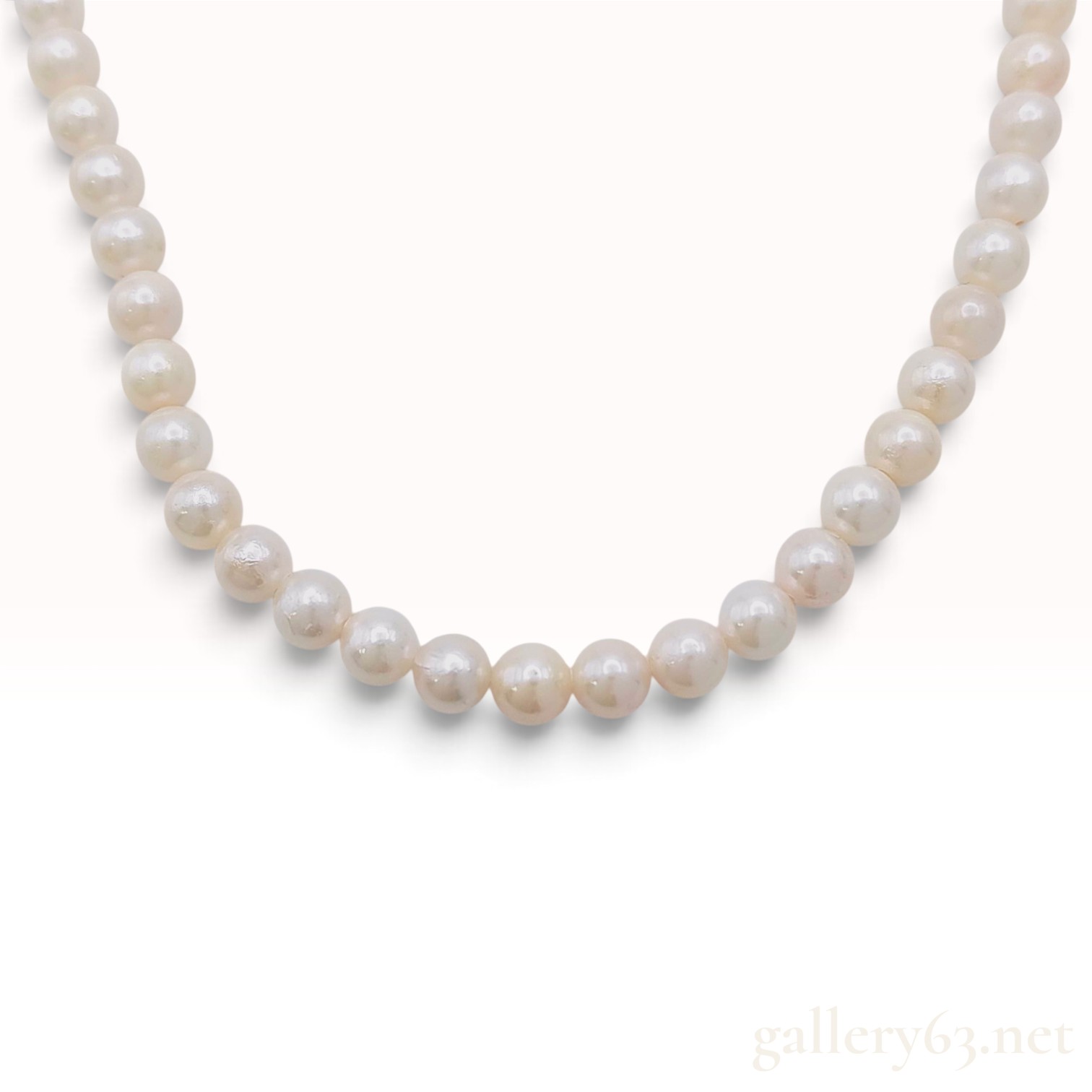 Vintage Silver and 6mm to 6.5mm Cultured Pearl Knotted Strand Necklace