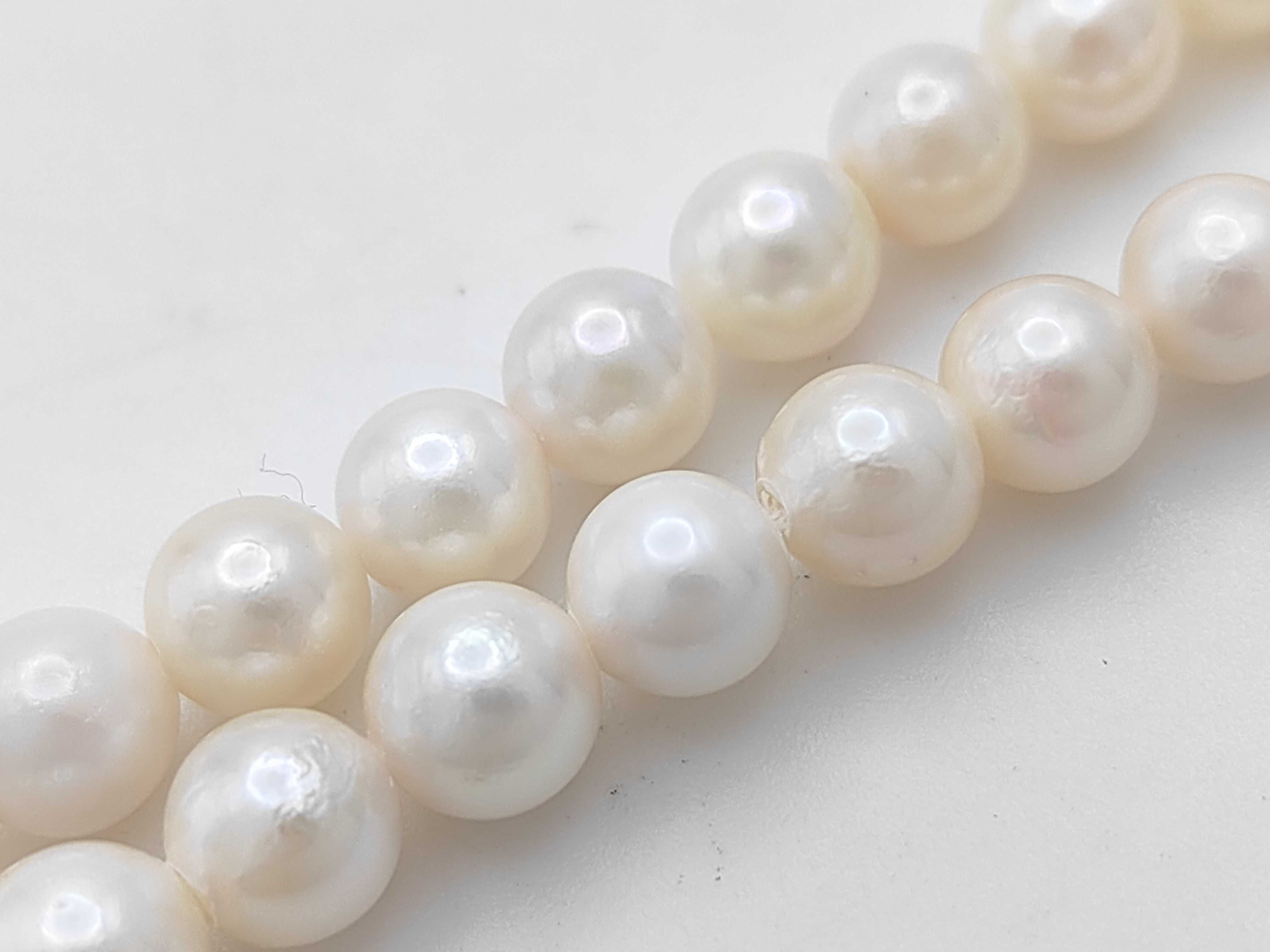 Vintage Silver and 6mm to 6.5mm Cultured Pearl Knotted Strand Necklace