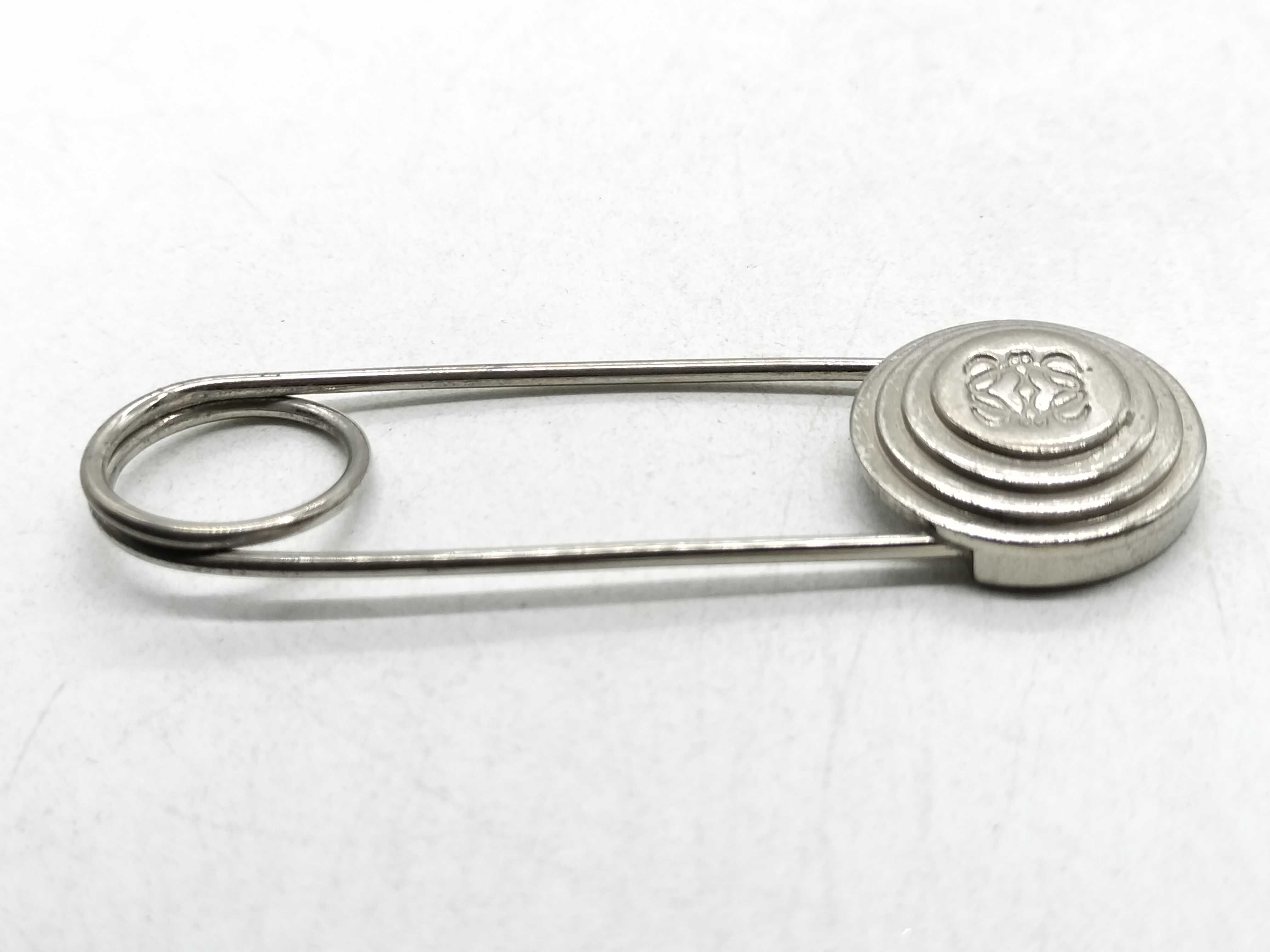 Loewe Anagram Metal Safety Pin Brooch