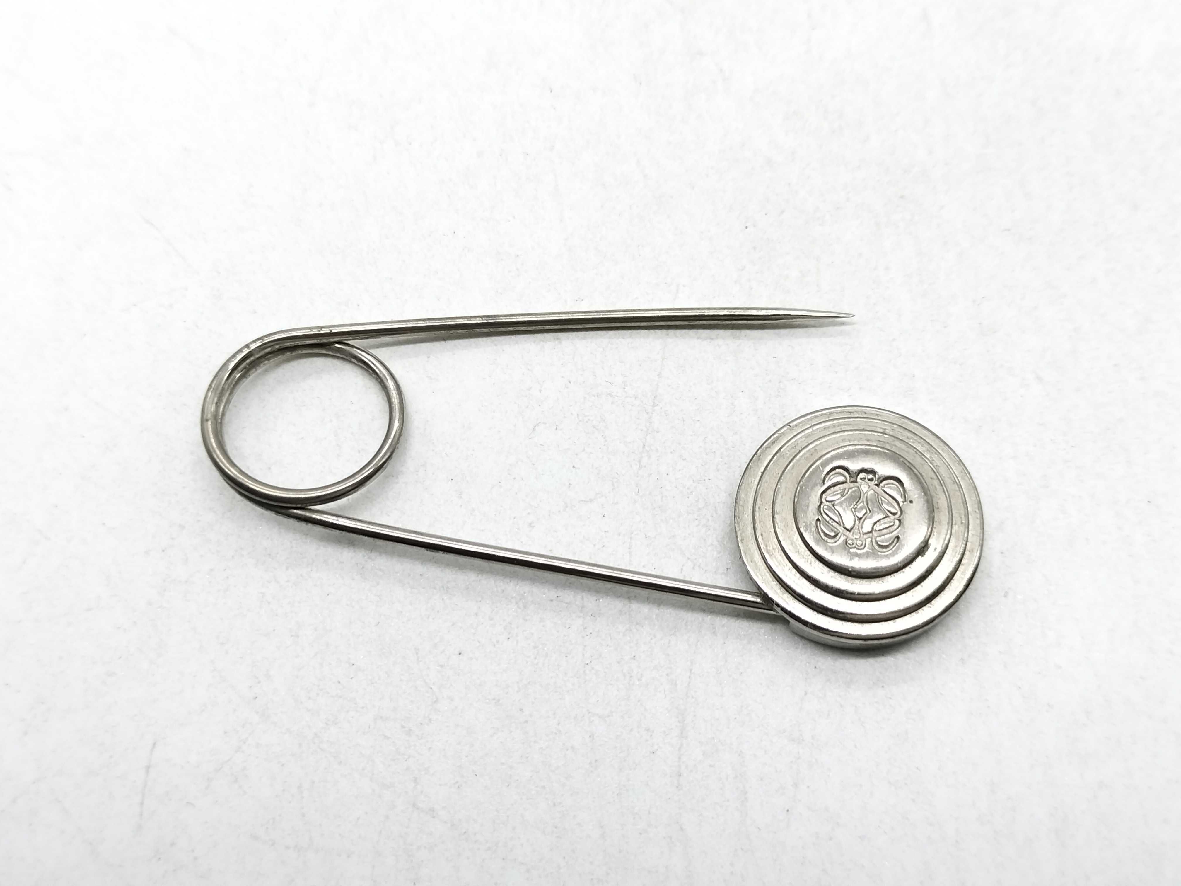 Loewe Anagram Metal Safety Pin Brooch