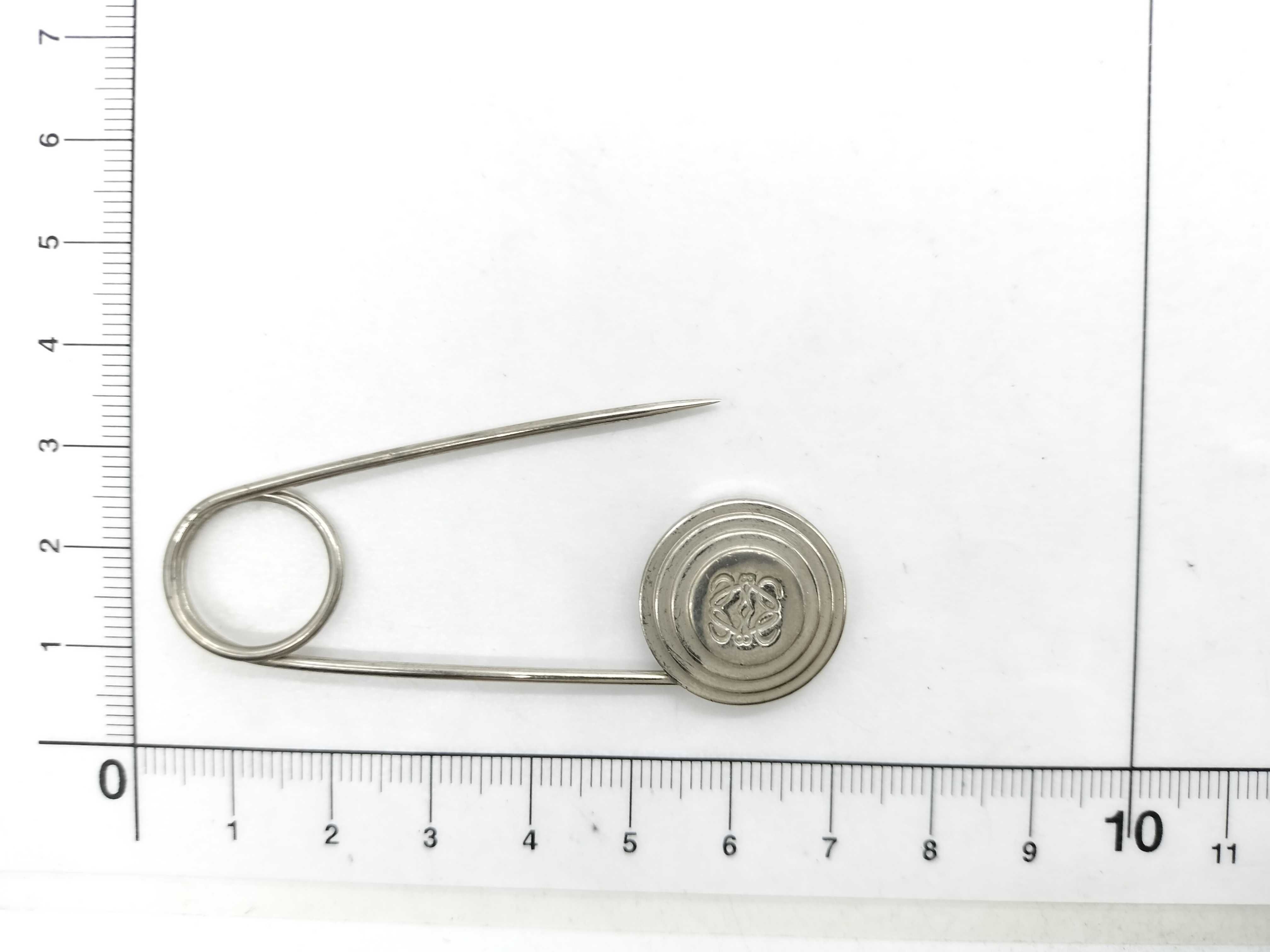 Loewe Anagram Metal Safety Pin Brooch