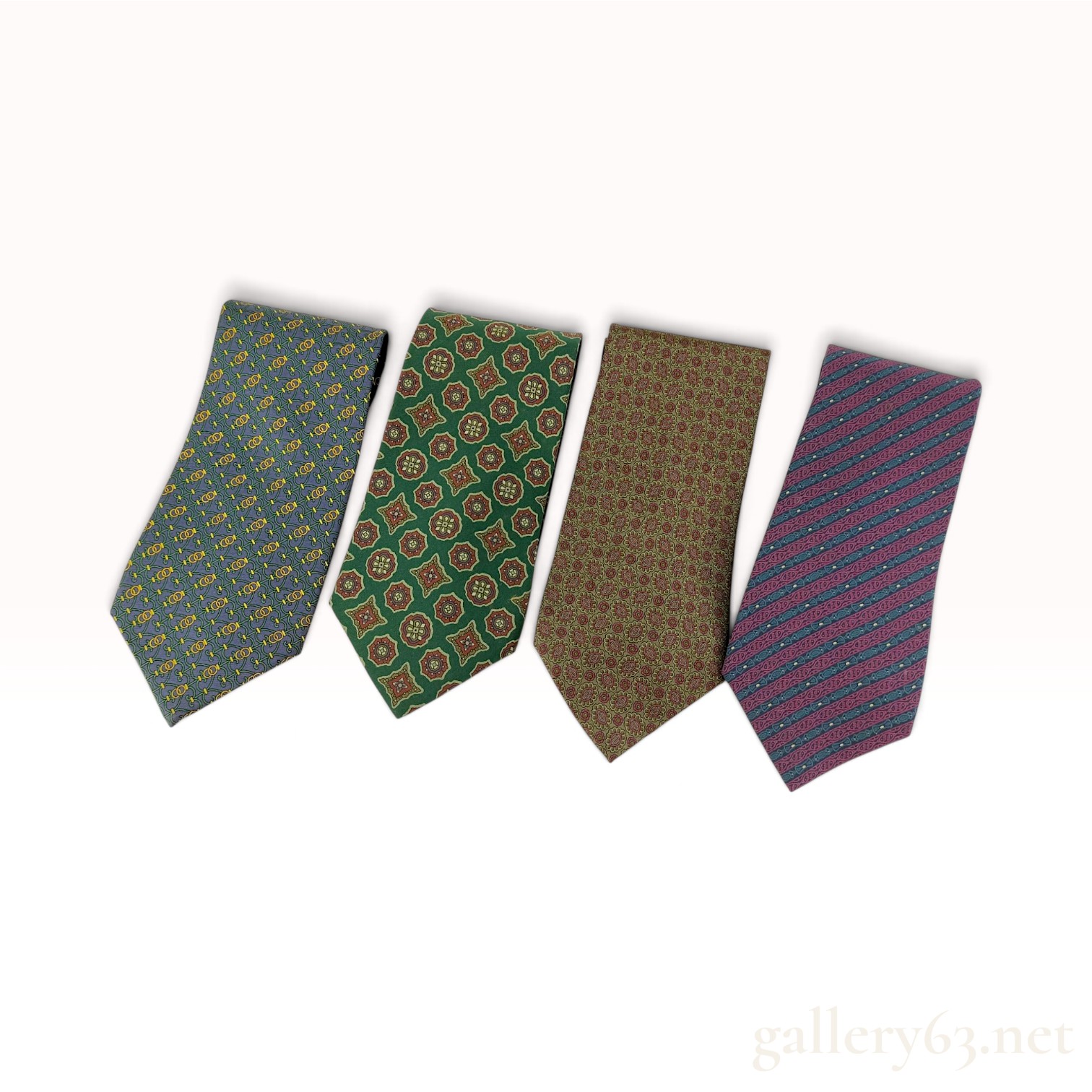 Vintage Christian Dior Monsieur Set of Four Silk Neckties