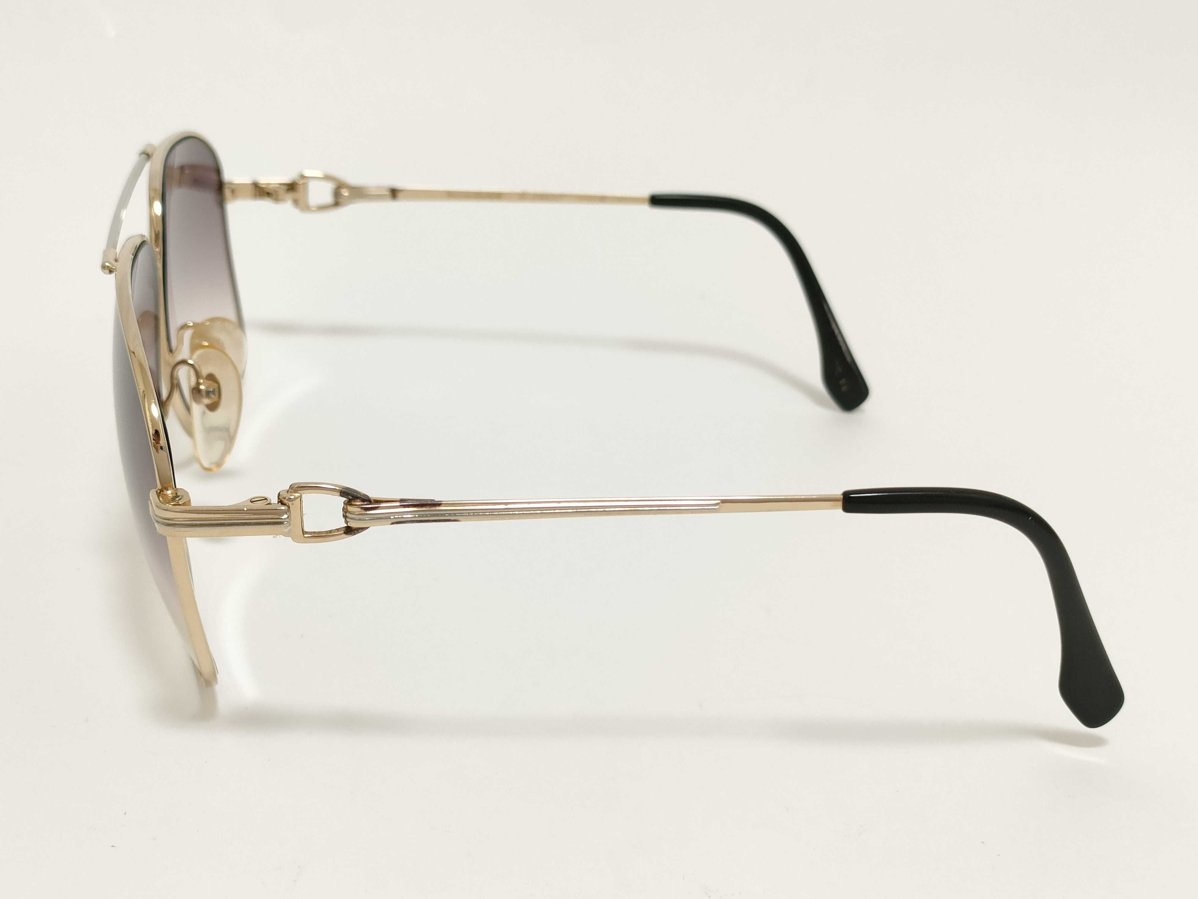 Vintage Yves Saint Laurent 31-2101 Gold-Toned Metal Aviator Sunglasses