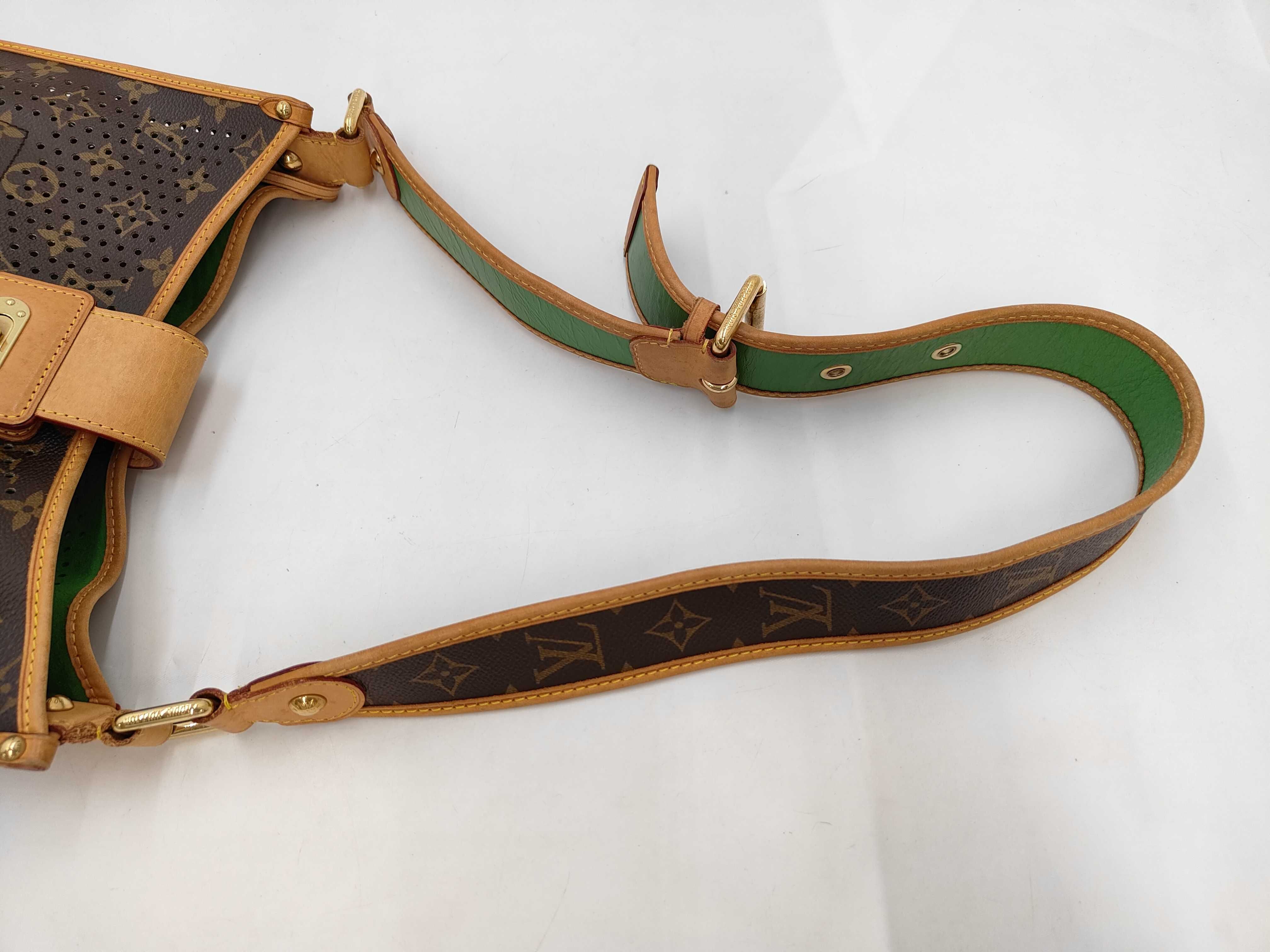 Vintage Louis Vuitton Perforated Monogram Musette Vert Canvas Crossbody Bag